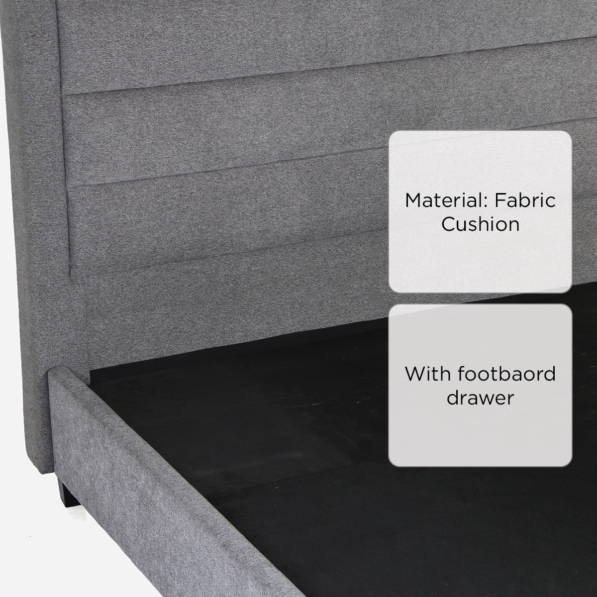 Slumberland  Harper Padded Bedframe With Drawer LF-BF008  (60x75) - Gray
