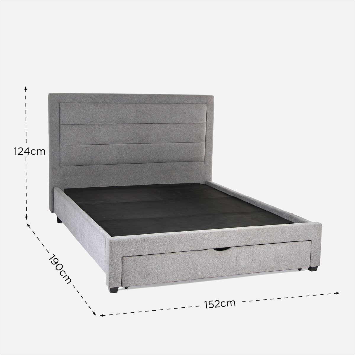 Slumberland  Harper Padded Bedframe With Drawer LF-BF008  (60x75) - Gray