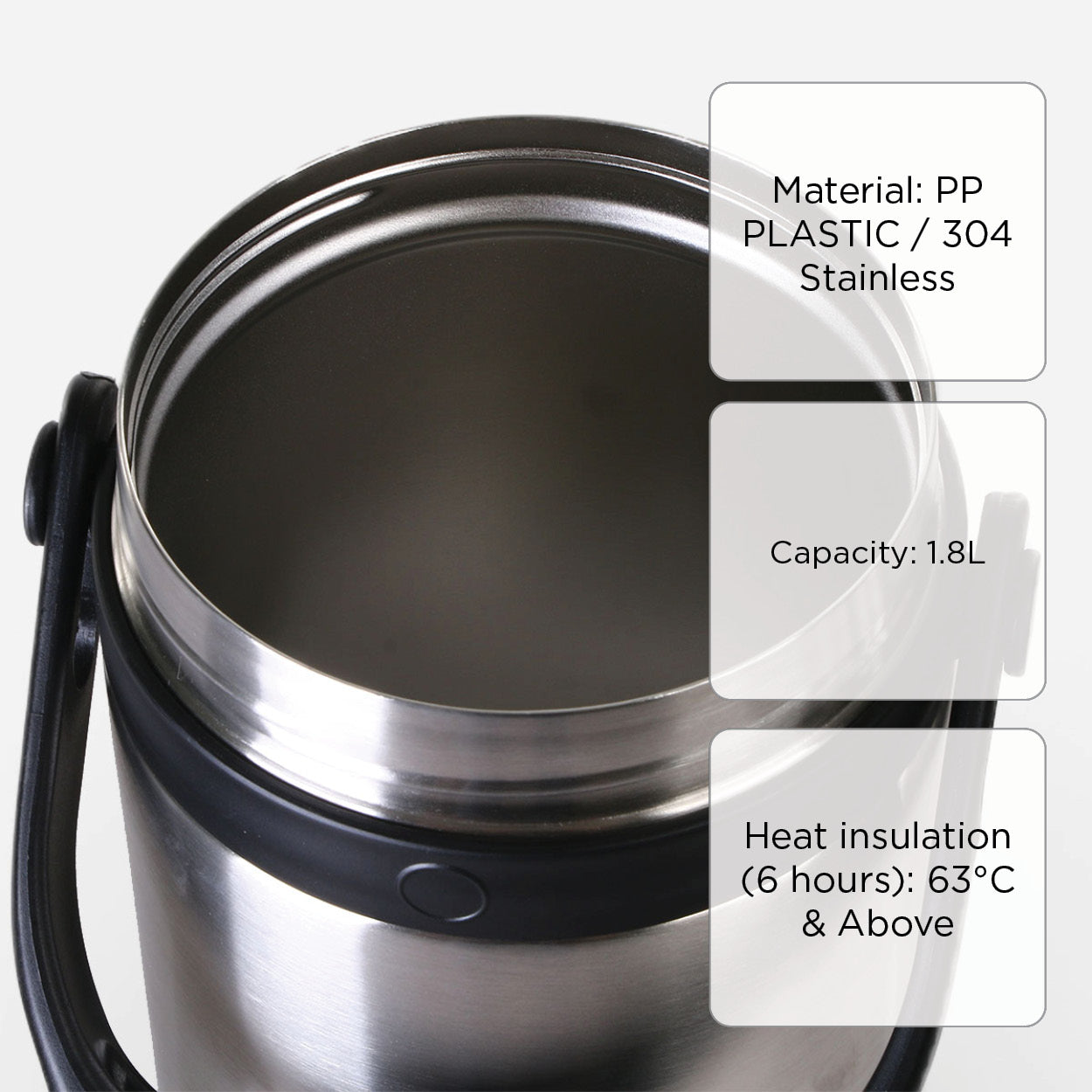 Thermos Lunch Set TIFILO1800SBK (Silver) - 1.8L