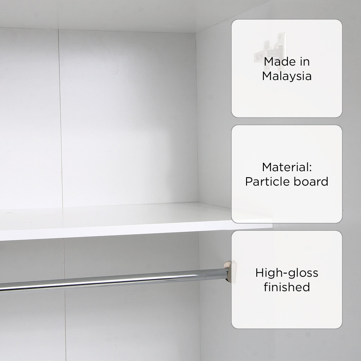 SM Home Trend Duco 2 Door Wardrobe - White