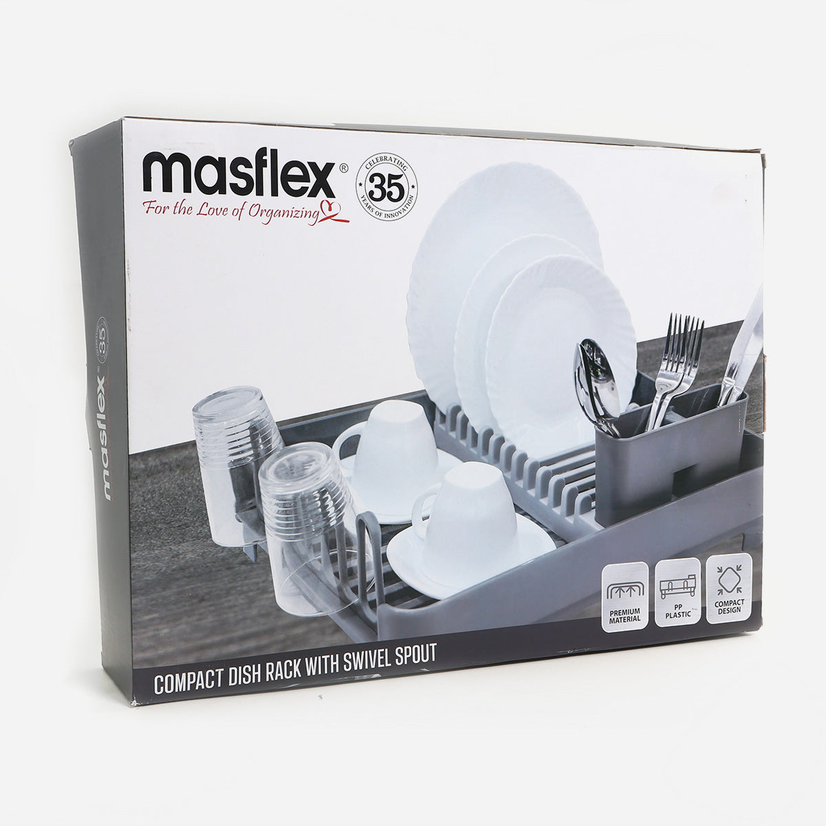 Masflex Compact Dish Rack with Swivel Spout