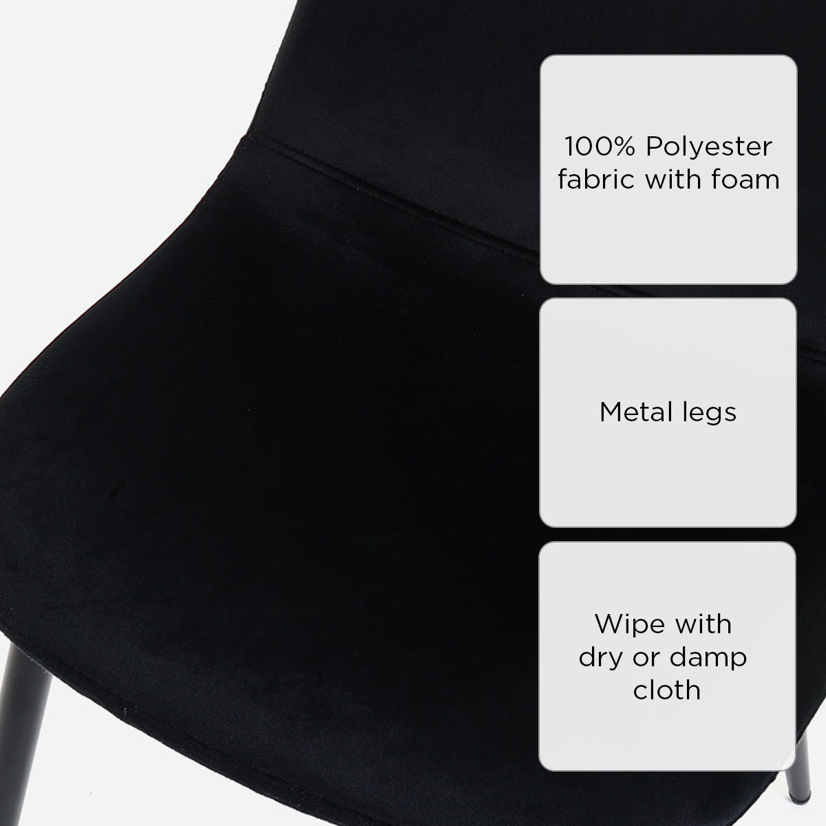 SM Home Milan Dining Chair Velvet MLM-181546 - Black