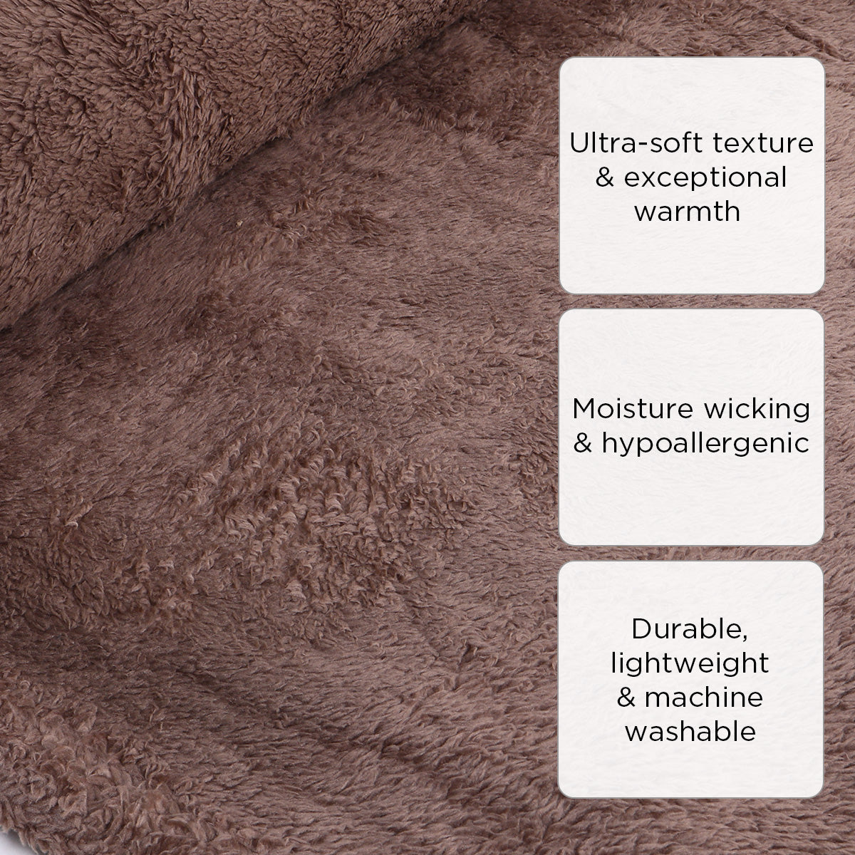 V&E Sherpa Blanket (Brown) -80x90in