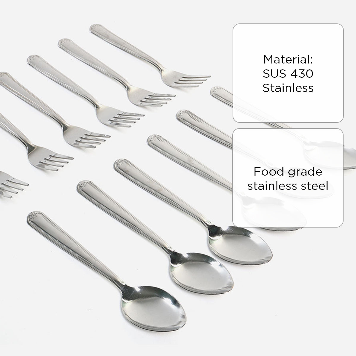 Hosh Set of 6 Hollie Spoon and Fork SM3 - Silver