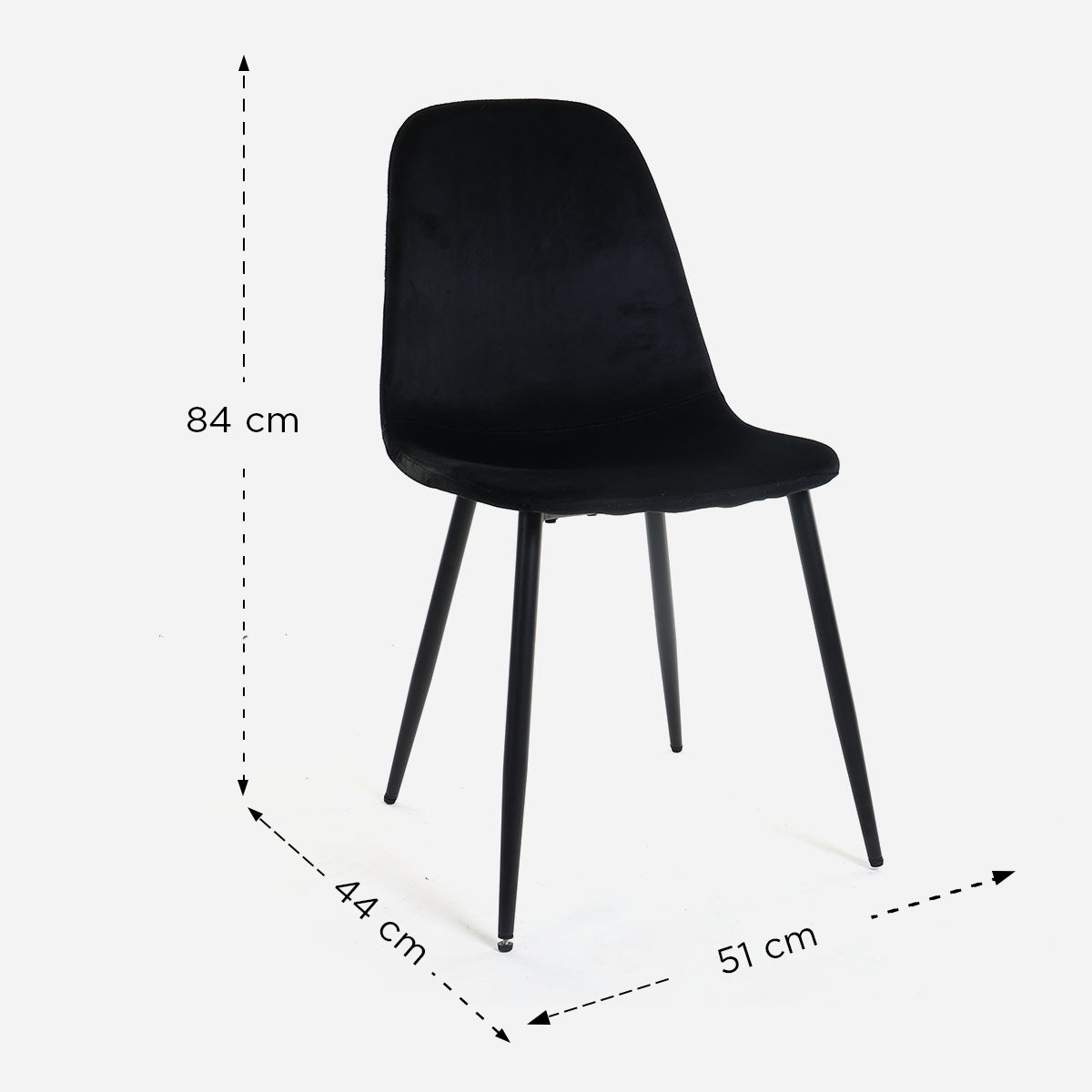 SM Home Milan Dining Chair Velvet MLM-181546 - Black