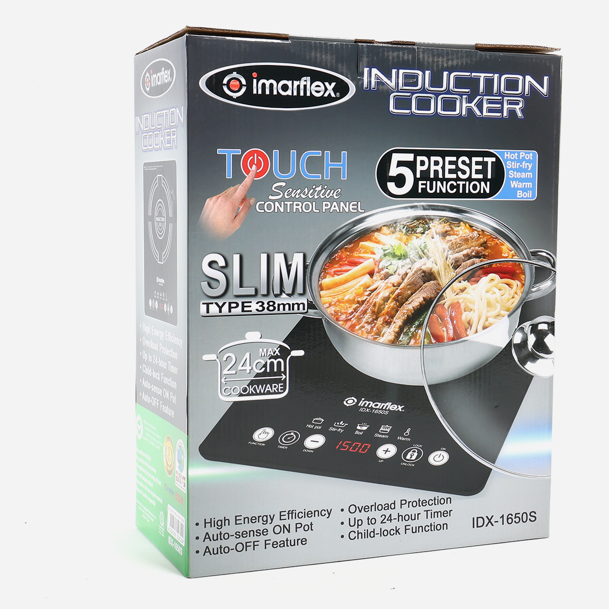 Imarflex IDX-1650S Induction Cooker Slim Type 38mm
