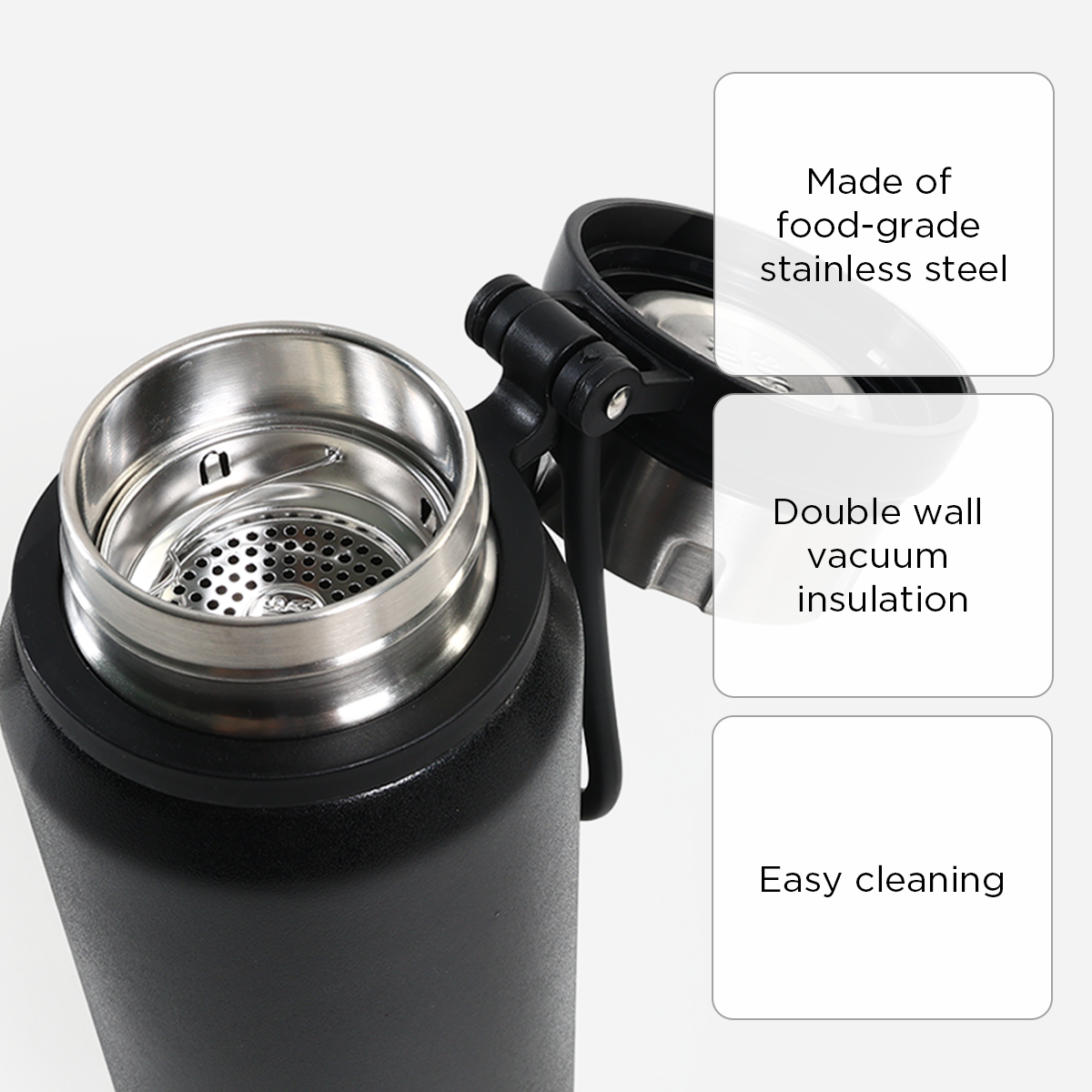Atlantic Vacuum Bottle VF5101 (Black)- 1000ml