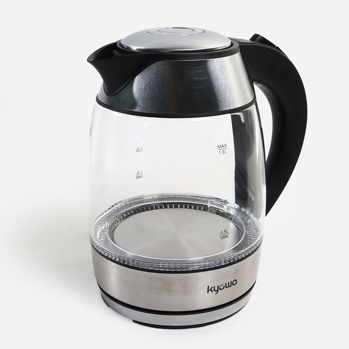 Kyowa KW-1382 Electric Glass Kettle 1.8L - Silver/Black