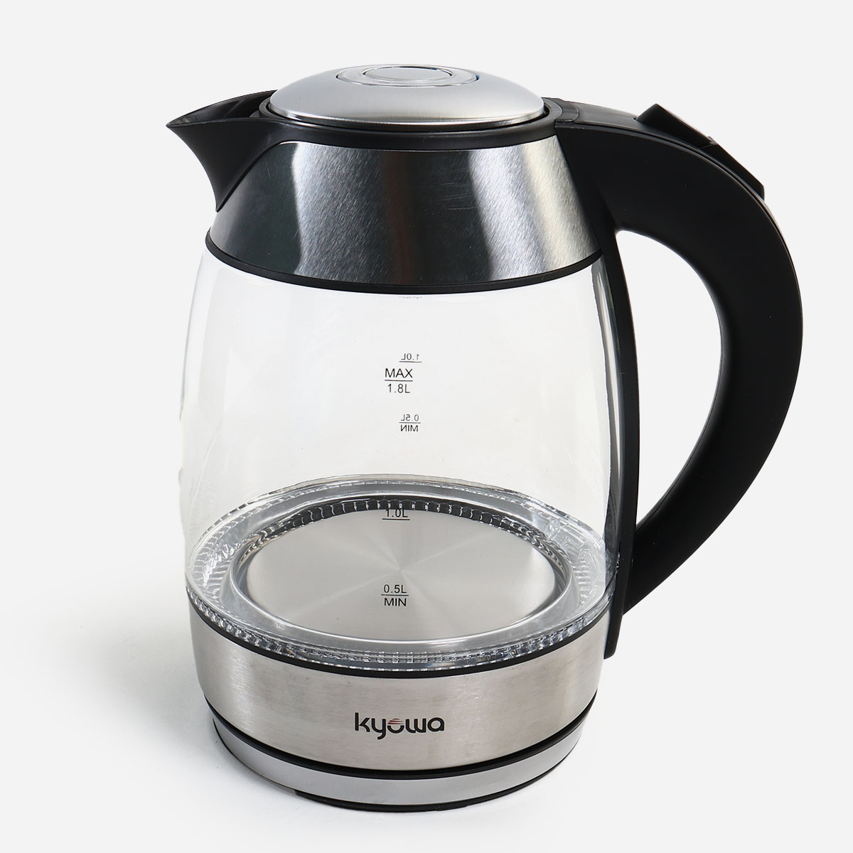 Kyowa KW-1382 Electric Glass Kettle 1.8L - Silver/Black