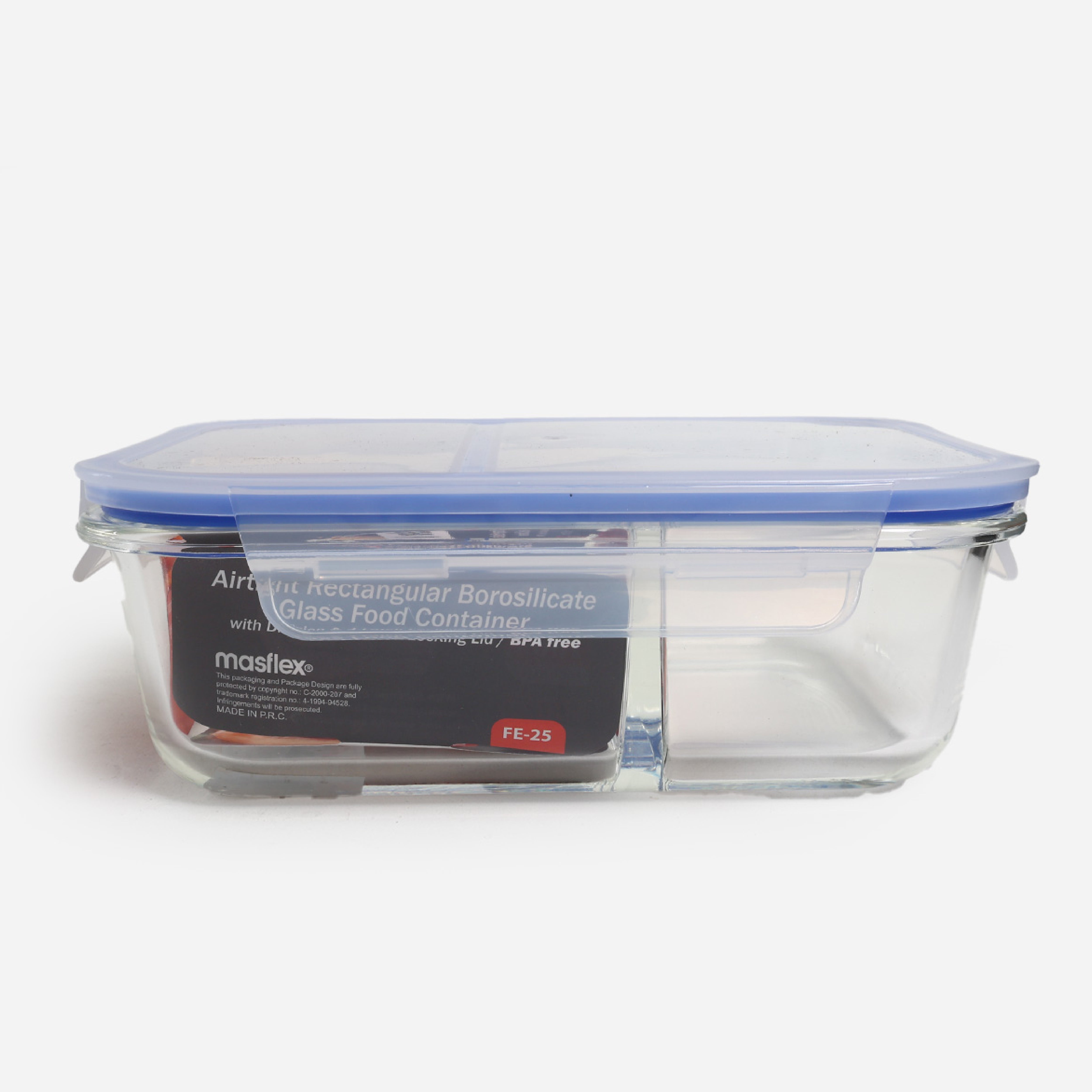 Masflex Rectangular Glass Food Container with Divider - 1040ml – SM Home
