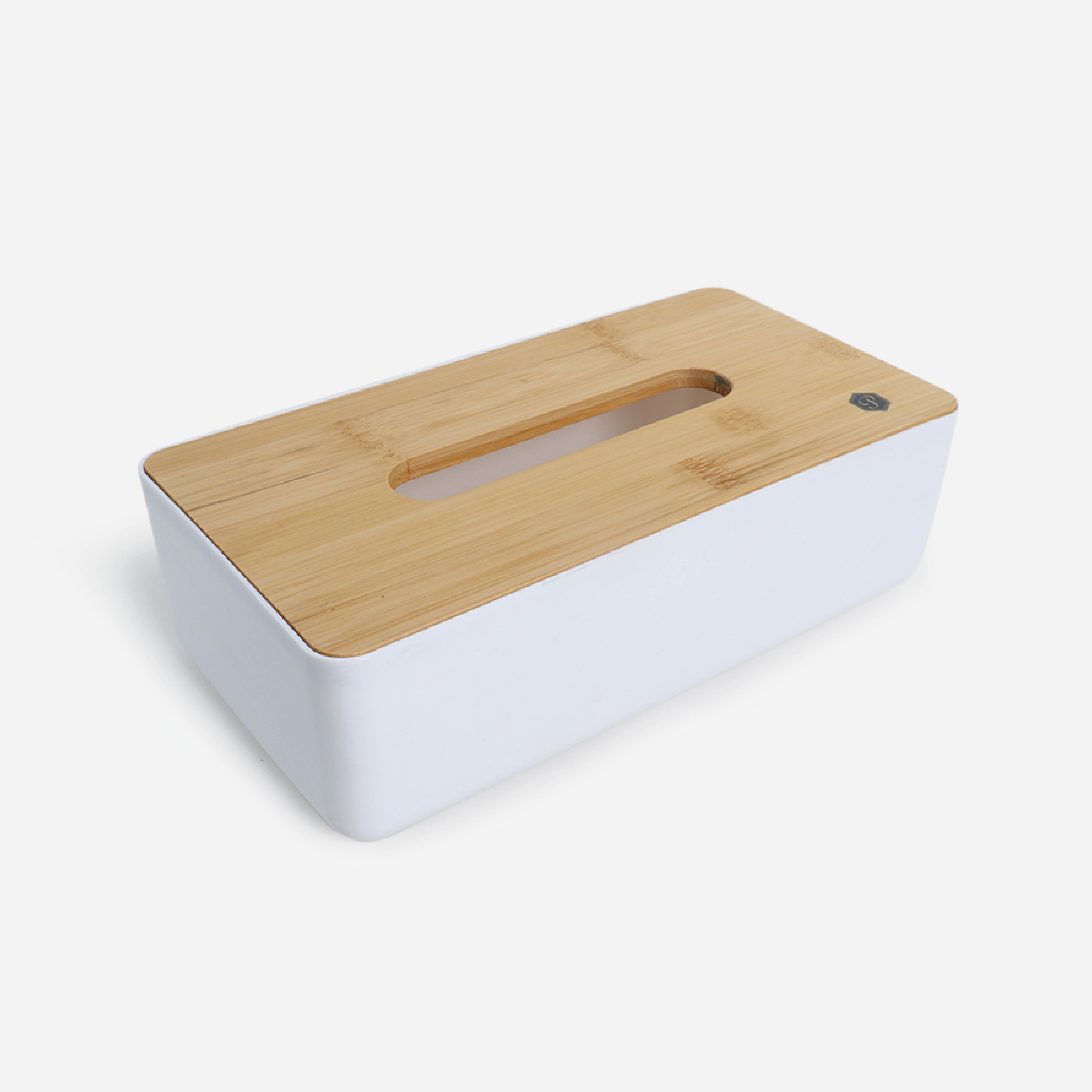 Primeo Bamboo Tissue Box - White