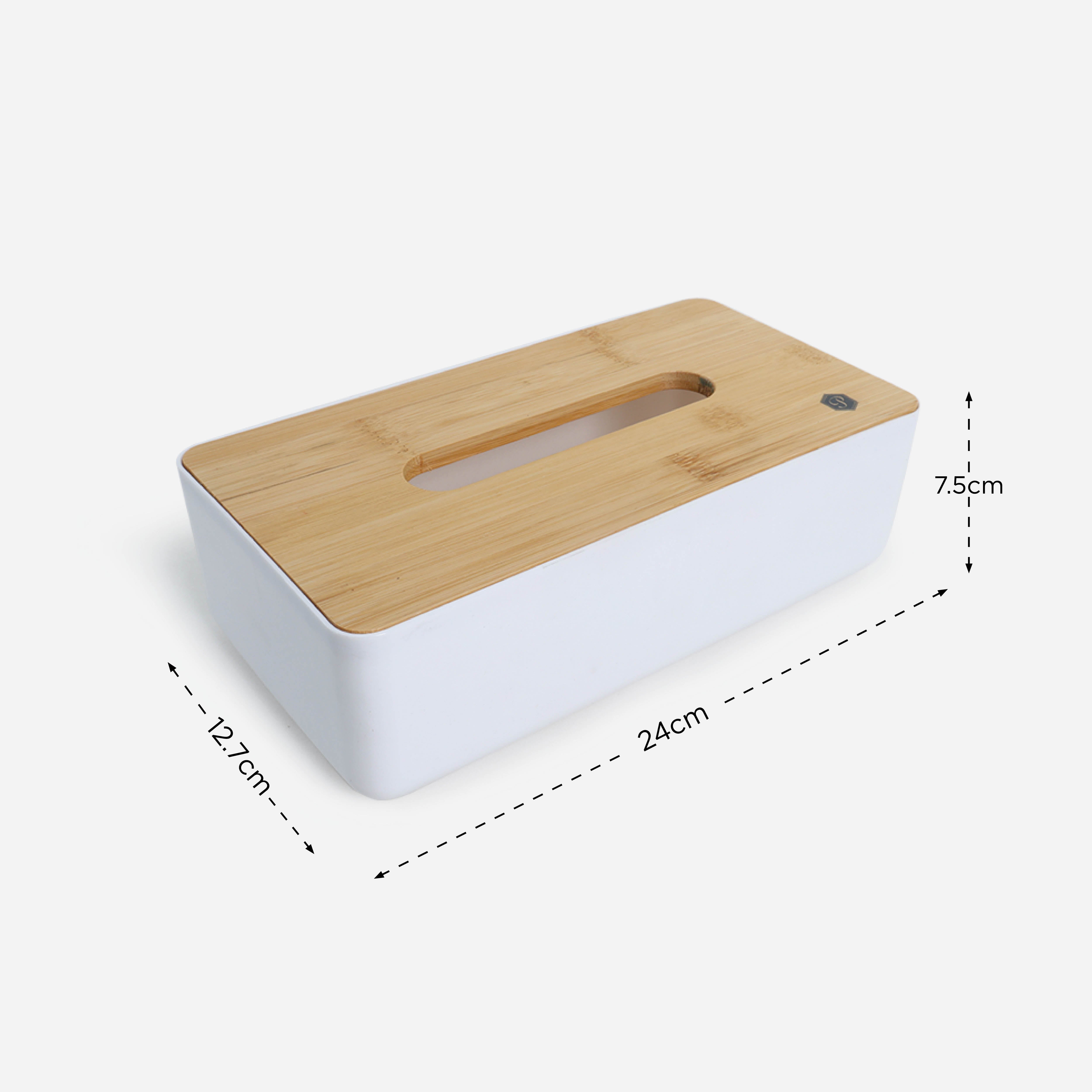 Primeo Bamboo Tissue Box - White