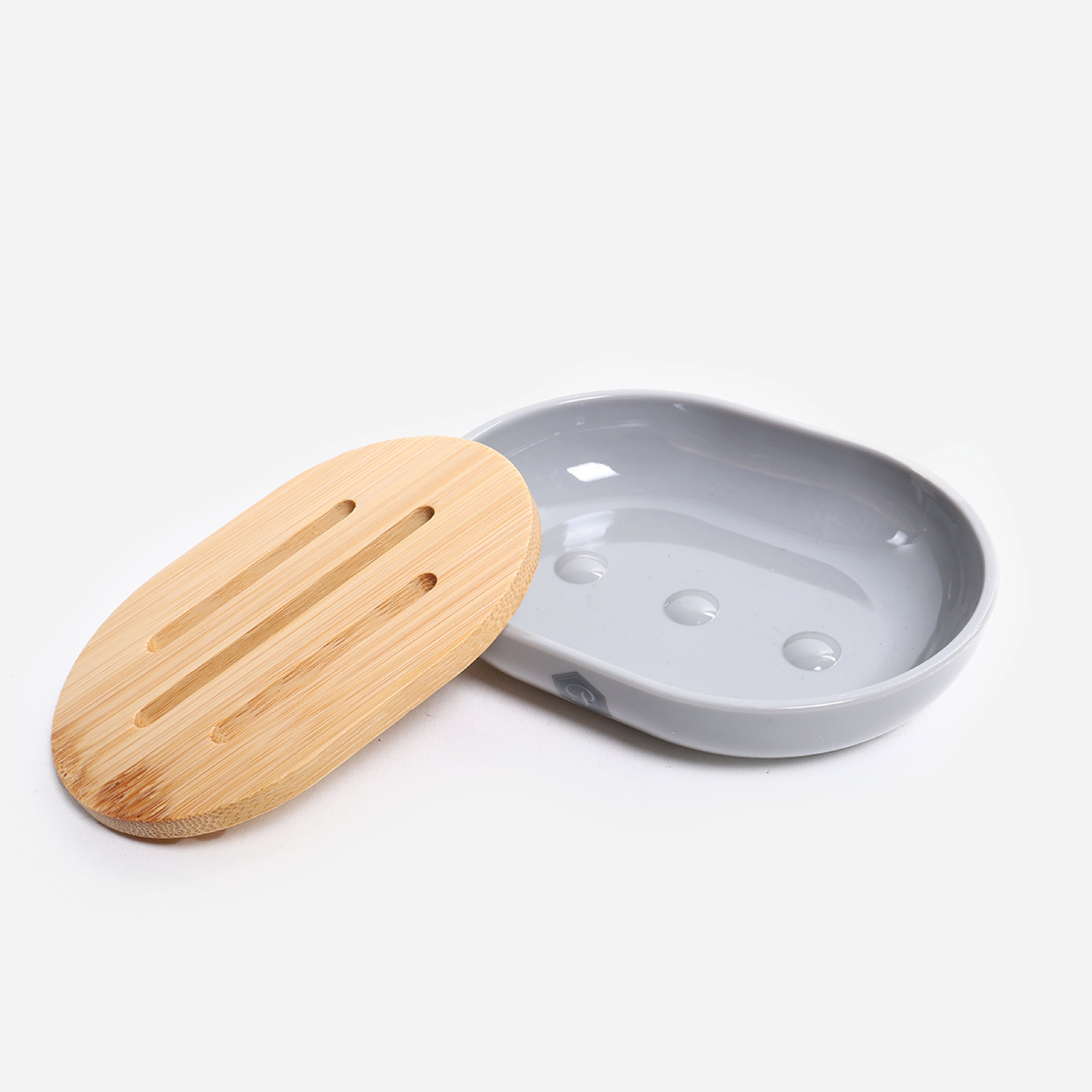 Primeo Bamboo Soap Dish - Gray