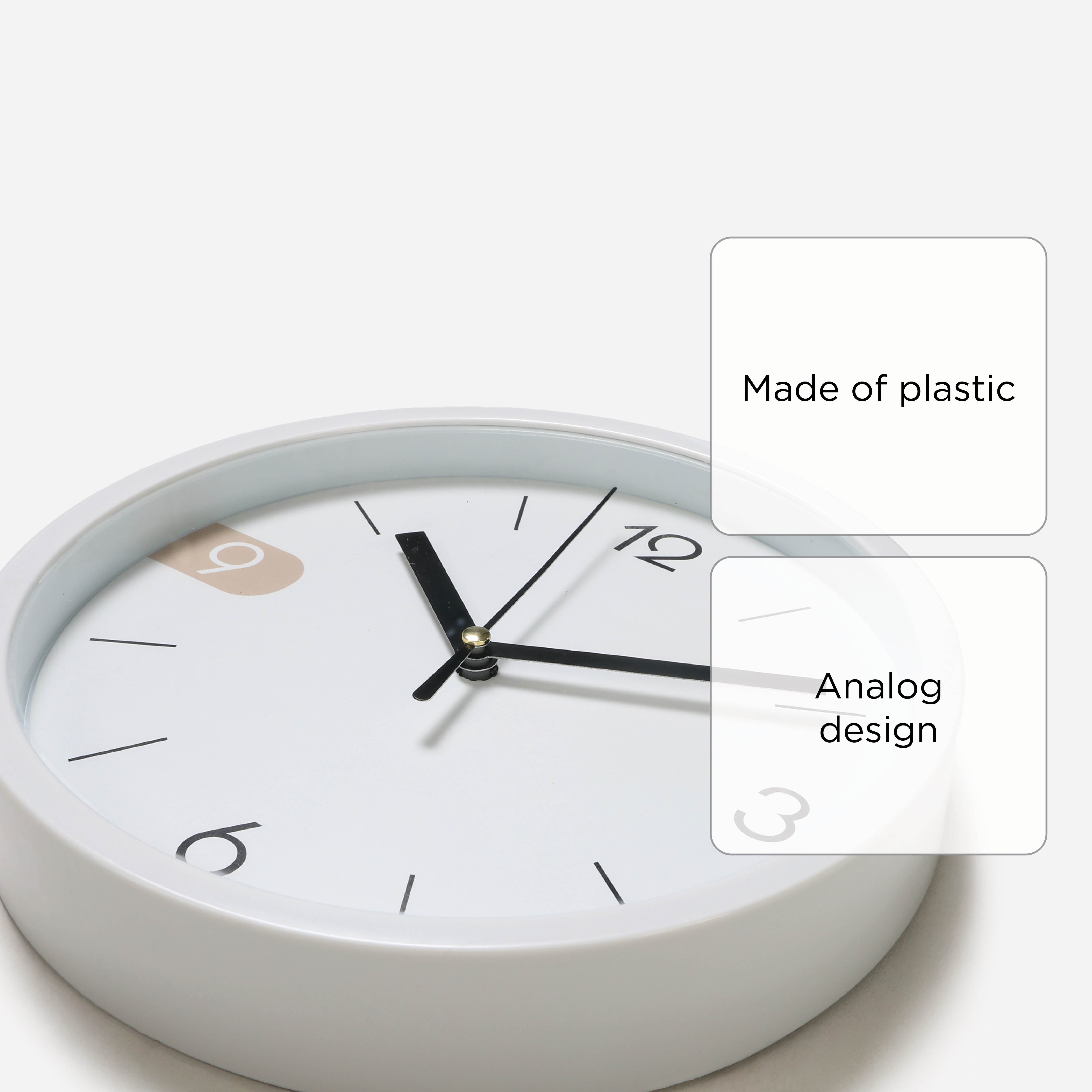 Hosh Round Wall Clock 8in. - White