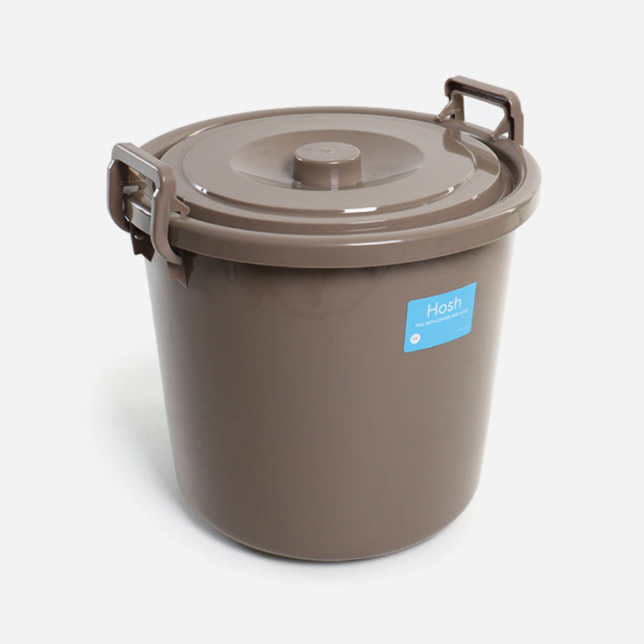 Hosh Pail with Cover (Brown) - 8 Gallon