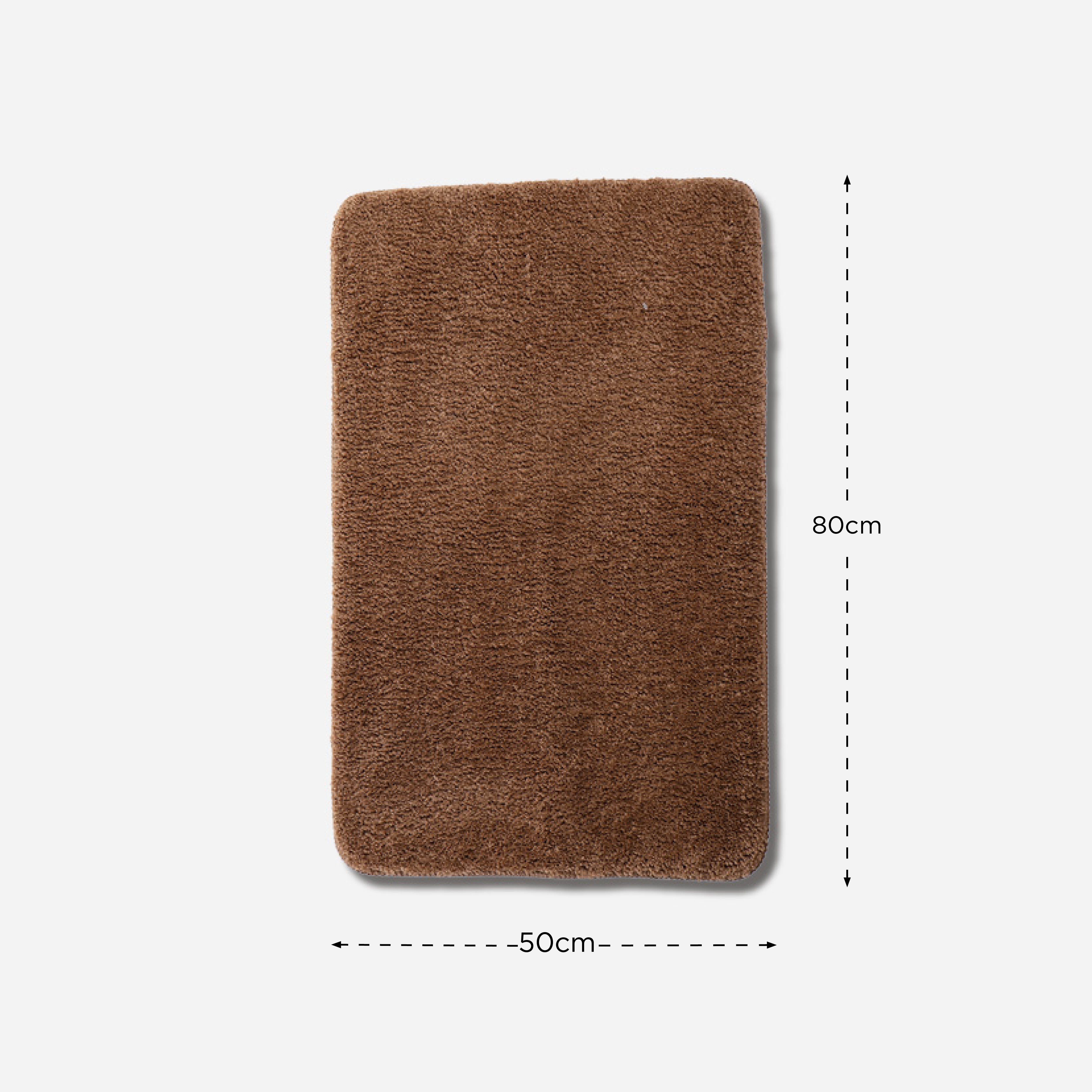 Hosh Fluffy Bath Mat (Brown) - 50x80cm
