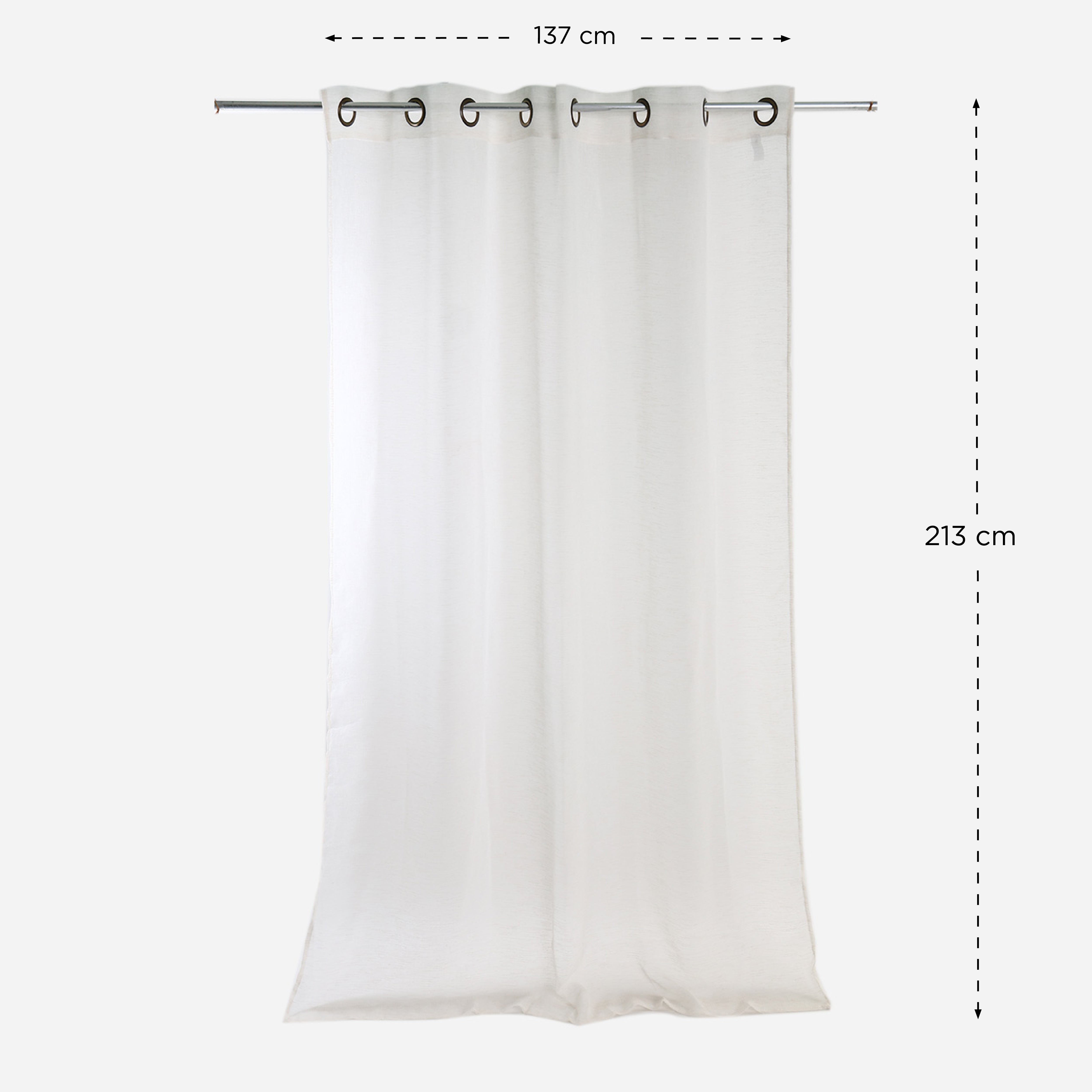 Hosh Grommet Sheer Curtains (Cream) - 54x84in