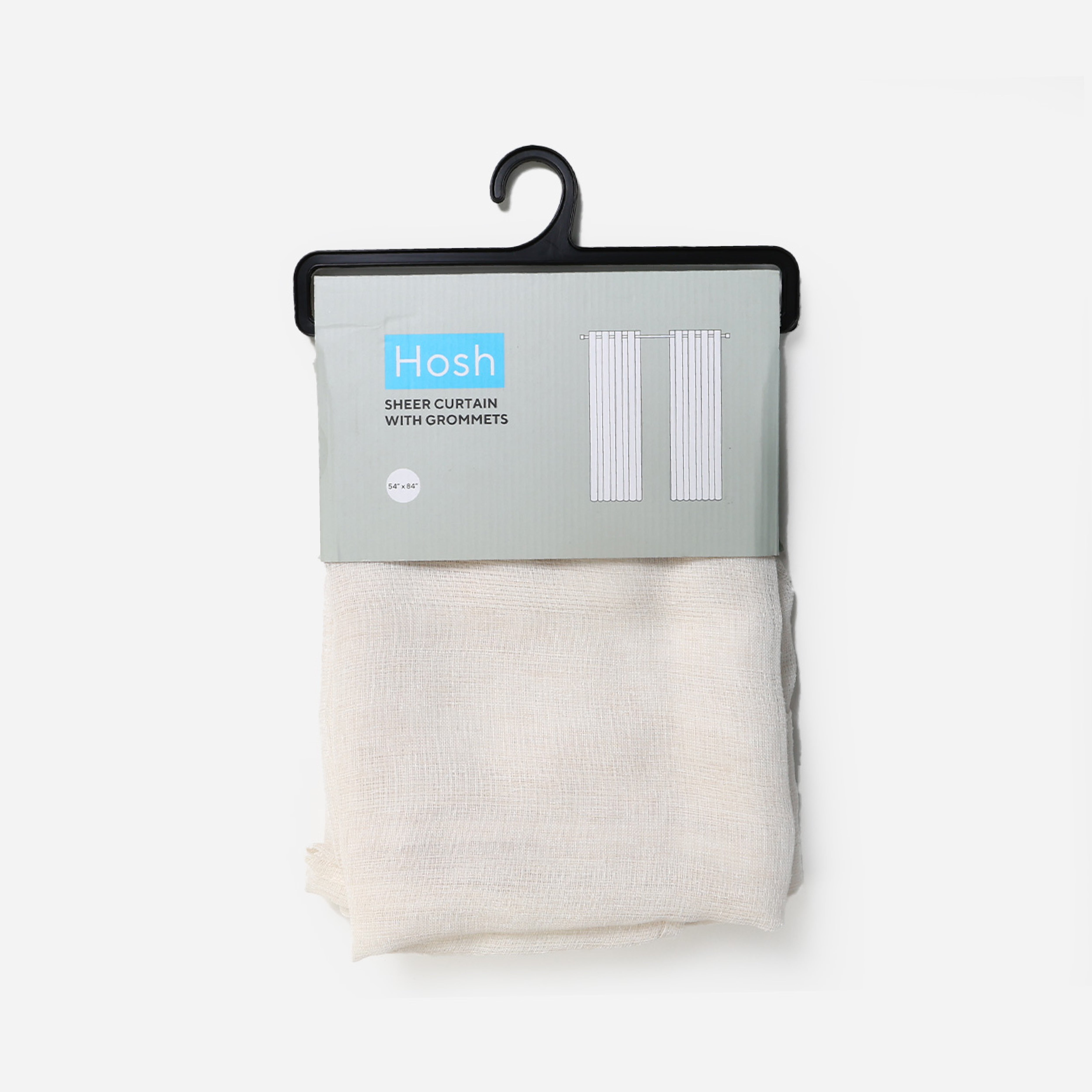 Hosh Grommet Sheer Curtains (Cream) - 54x84in