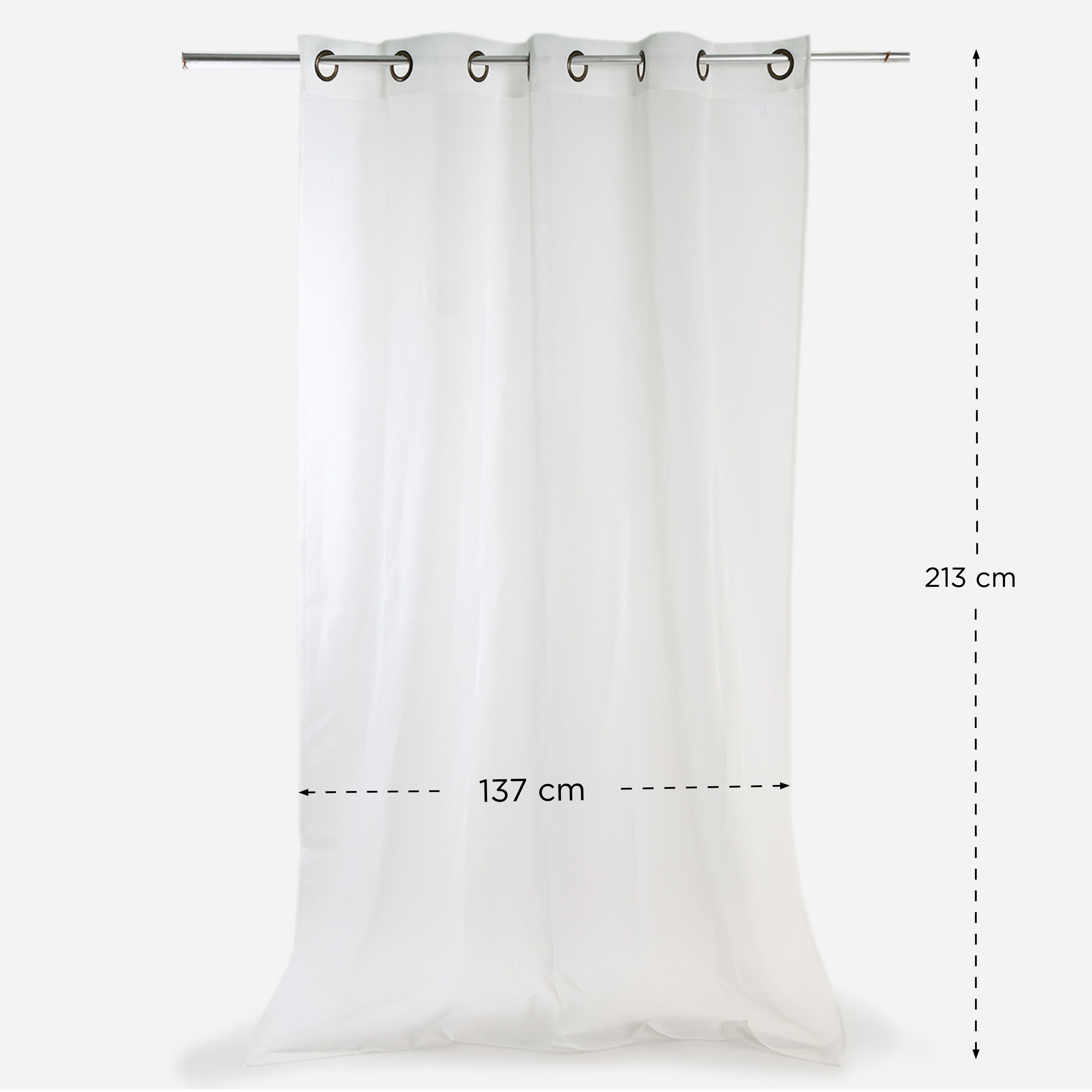 Hosh Grommet Sheet Curtains (White) - 54x84in