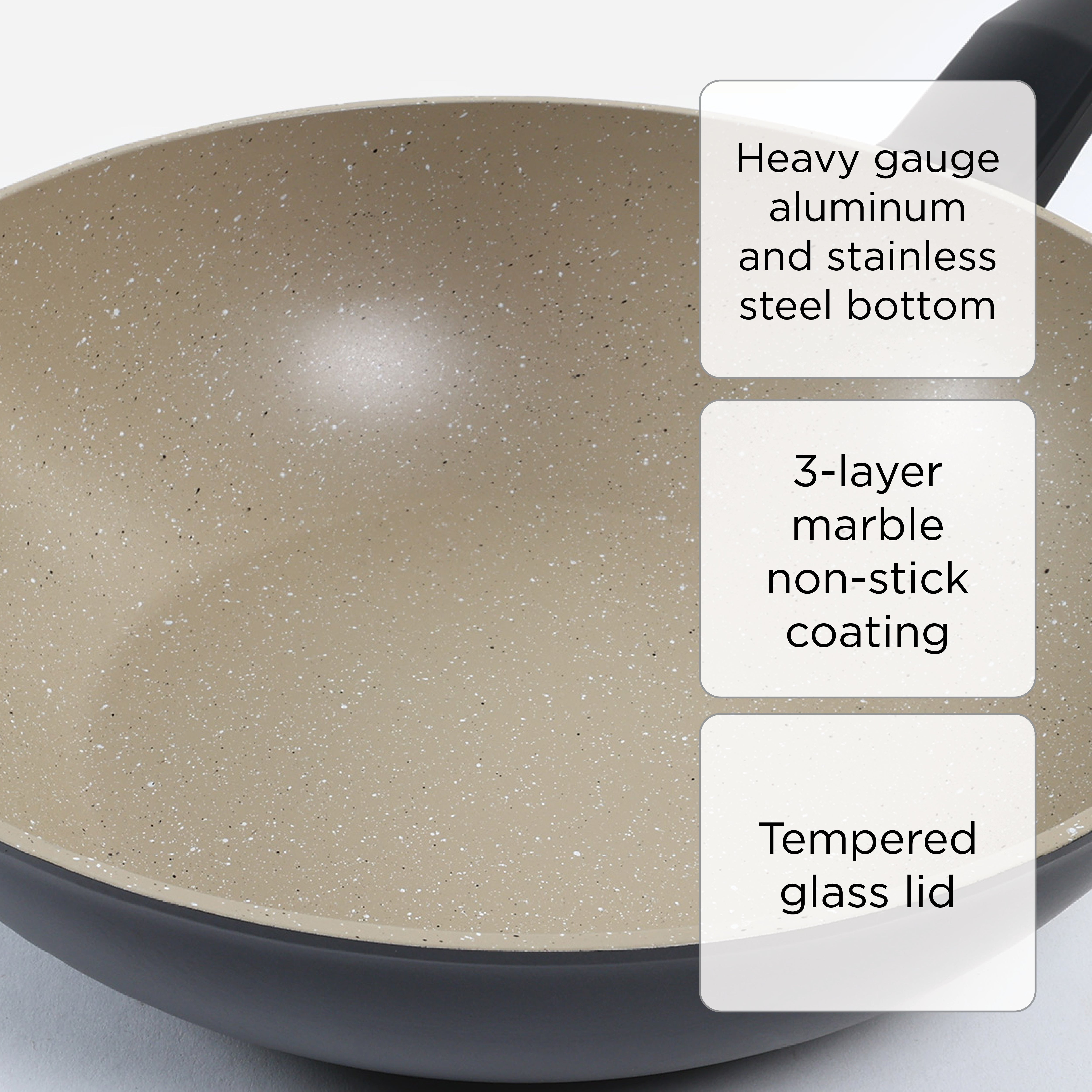 Masflex Marble Forged Induction Wok CO-W28 - 28cm