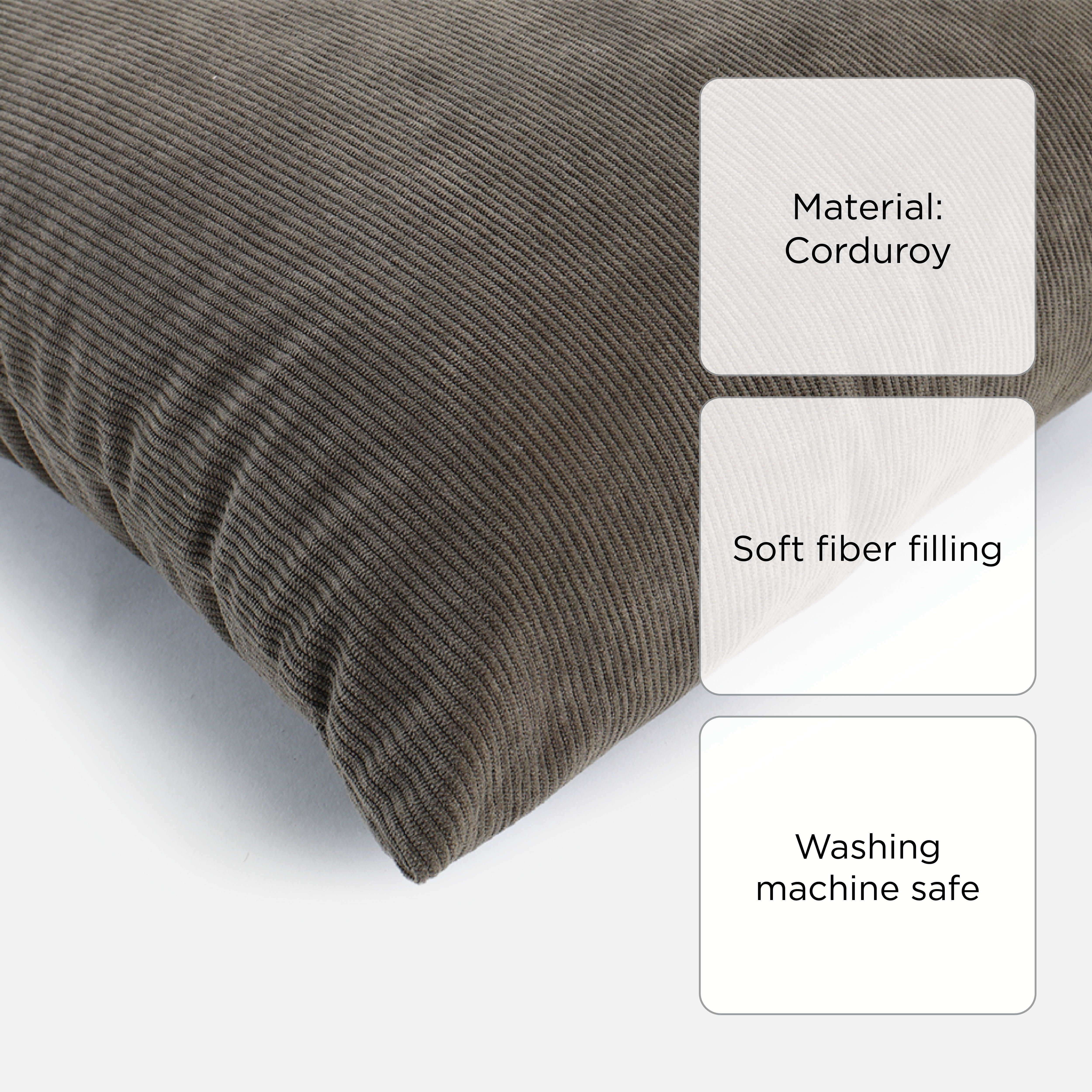 SM Home Corduroy Throw Pillow (Olive Green) - 18x18in