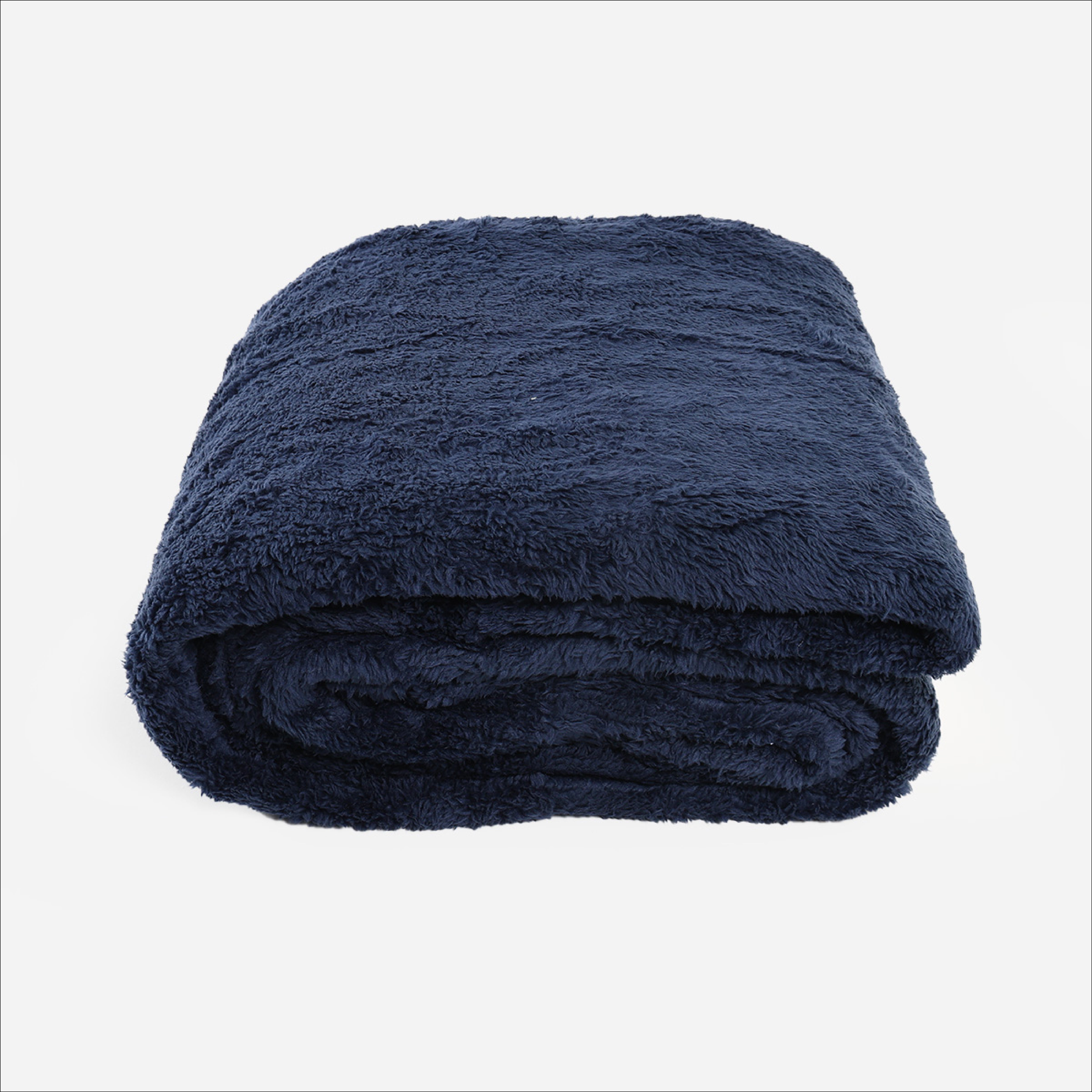 V&E Sherpa Blanket (Navy Blue) - 80x90in