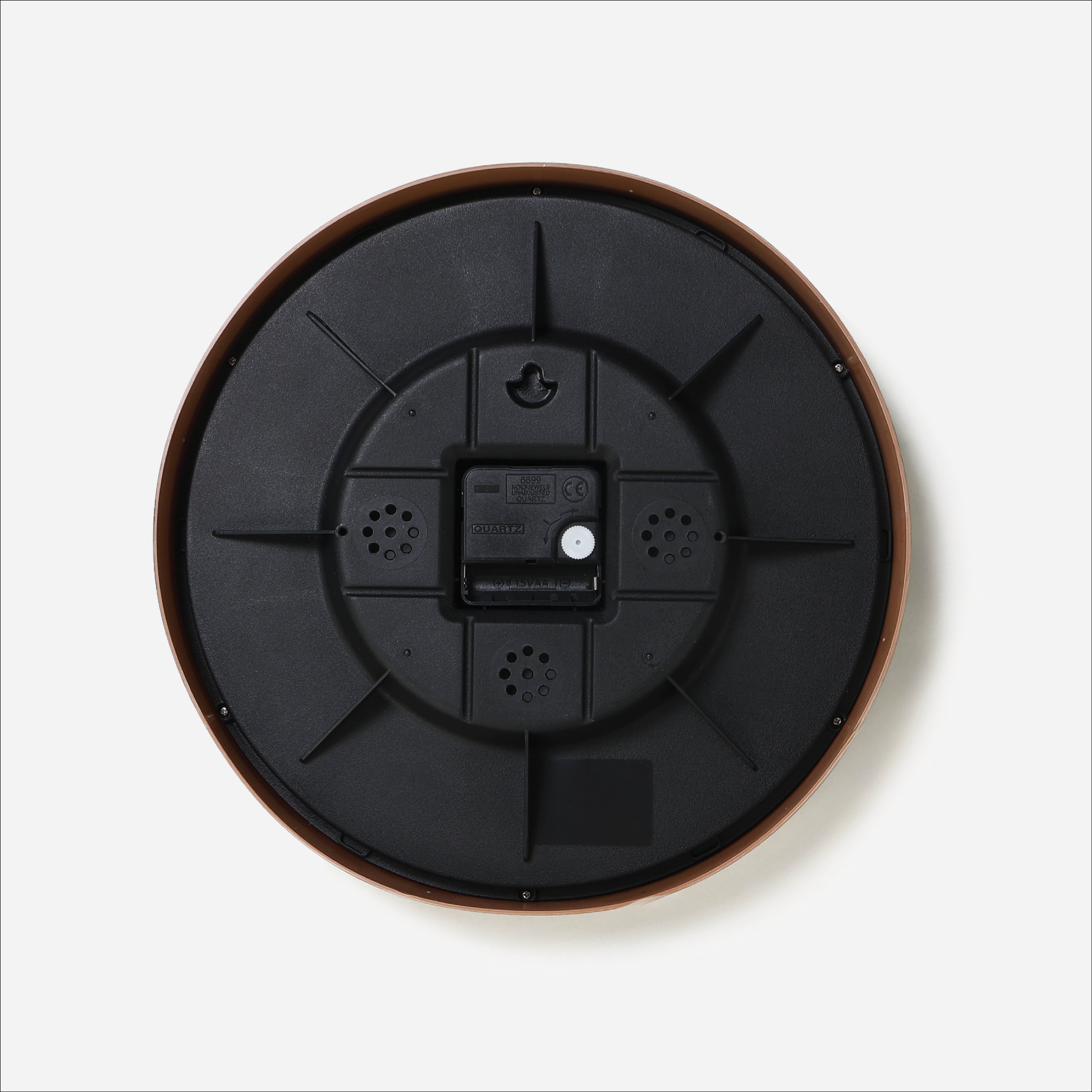 Hosh Round Wall Clock With Wooden Hand EG6911DL - Dark Wood