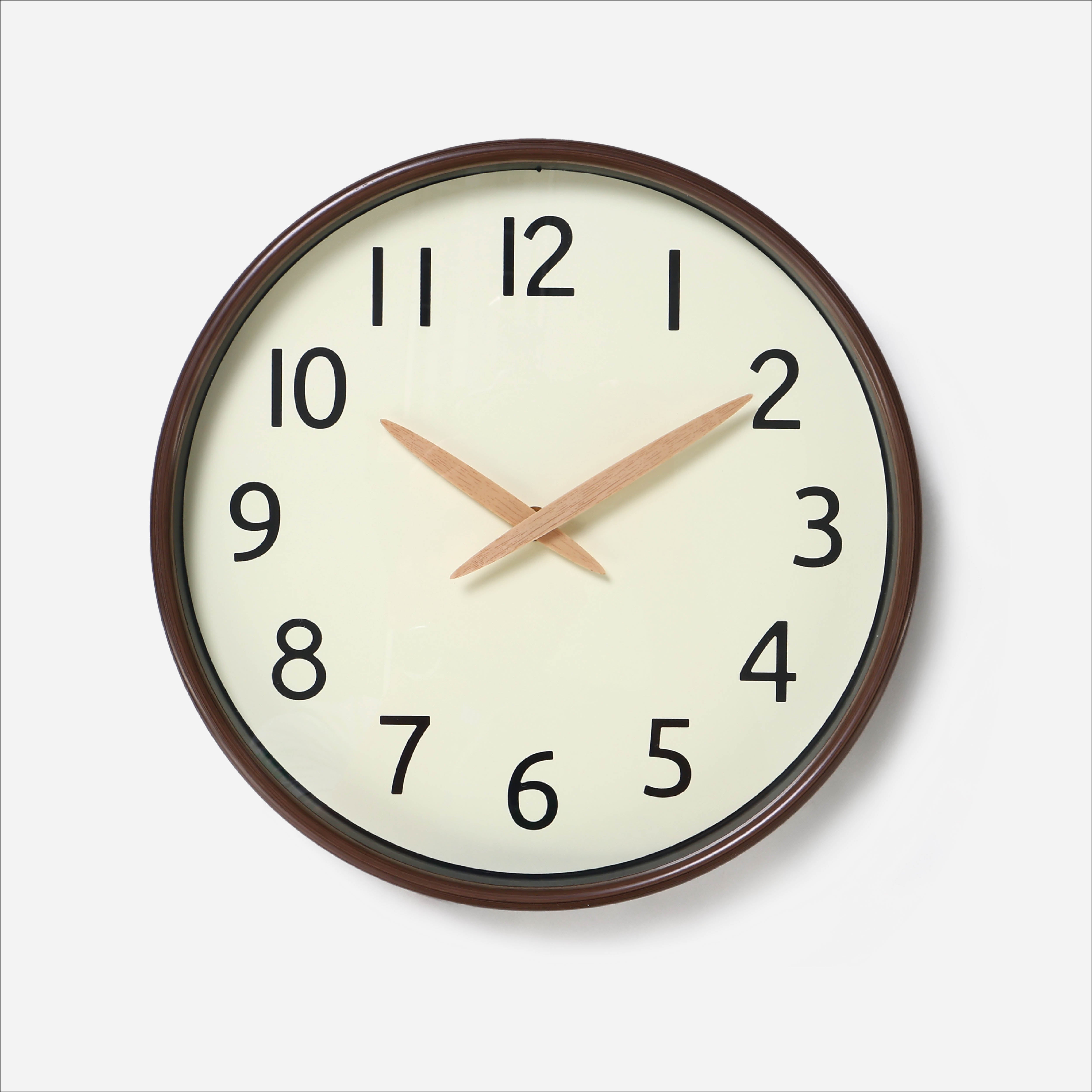 Hosh Round Wall Clock With Wooden Hand EG6911DL - Dark Wood
