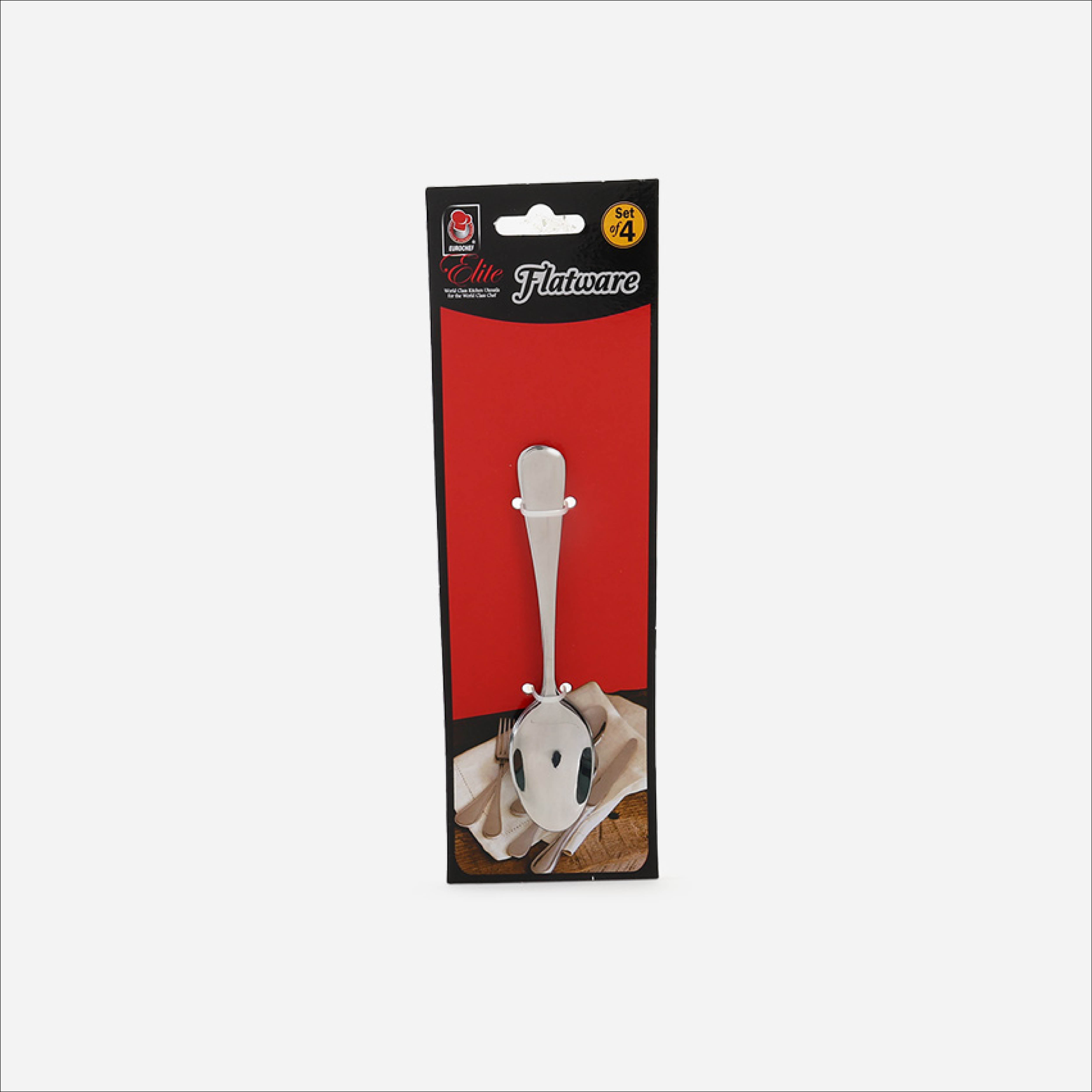 Eurochef Set of 4 Dinner Teaspoon TB24 - Silver