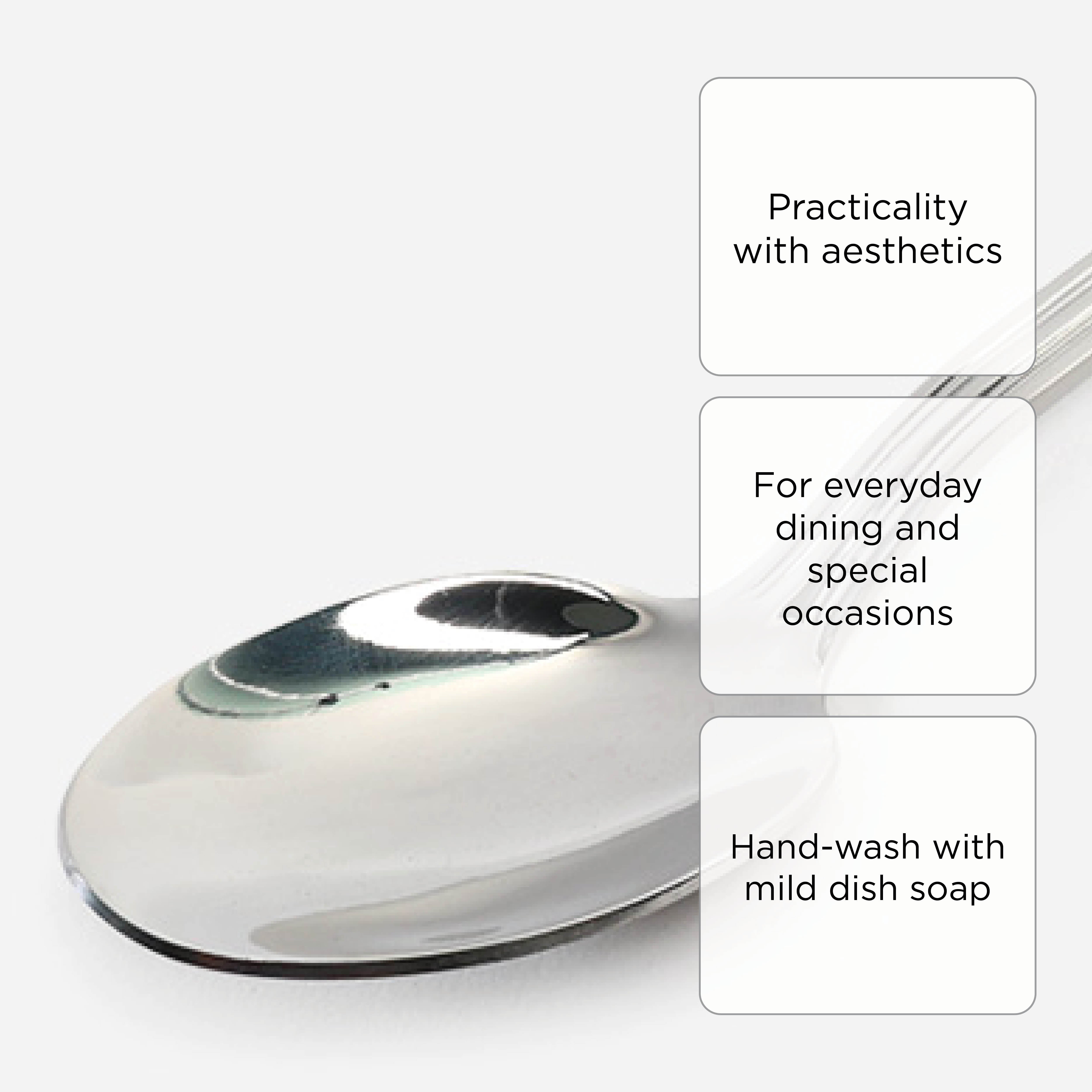 Eurochef Set of 4 Dinner Spoon V21 - Silver