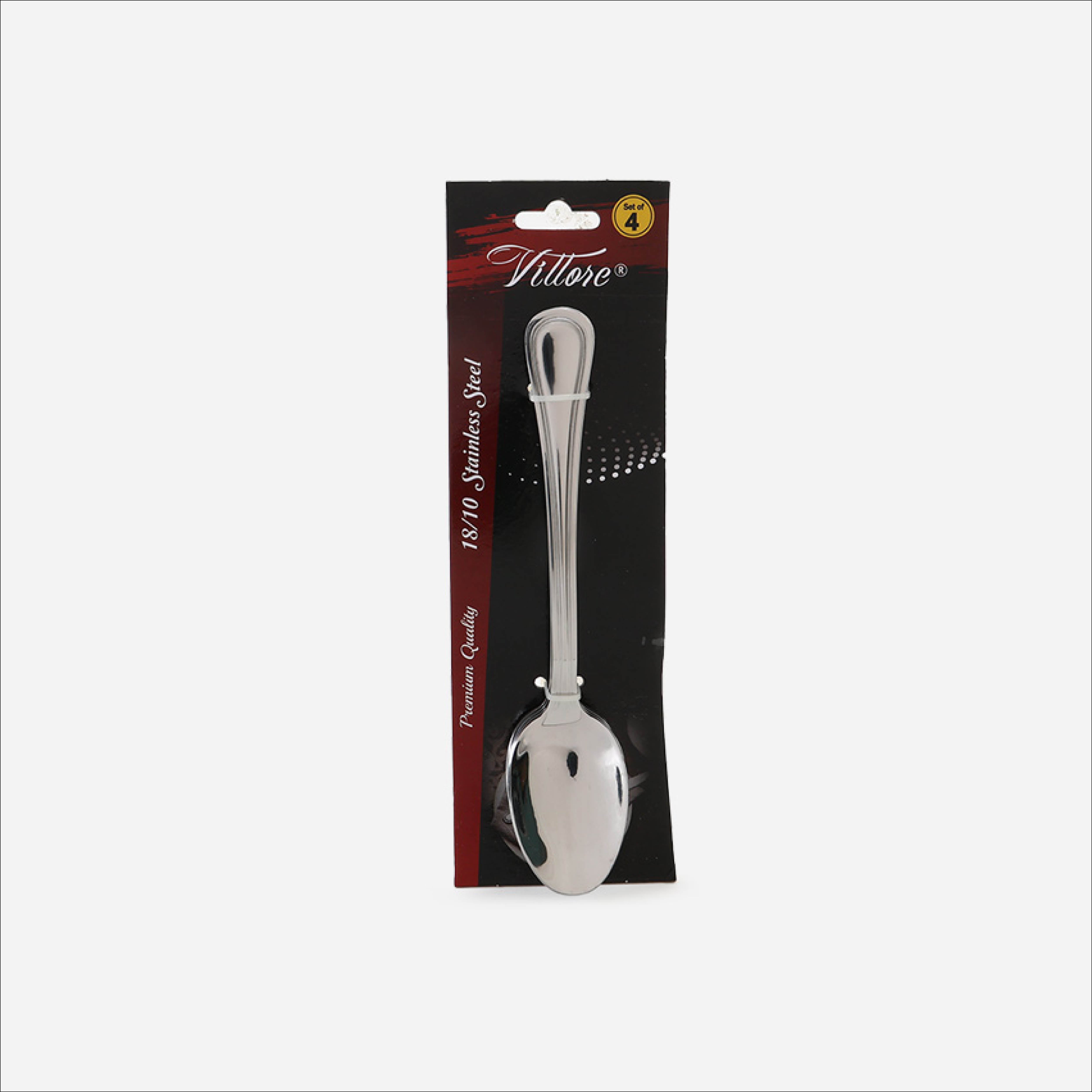 Eurochef Set of 4 Dinner Spoon V21 - Silver