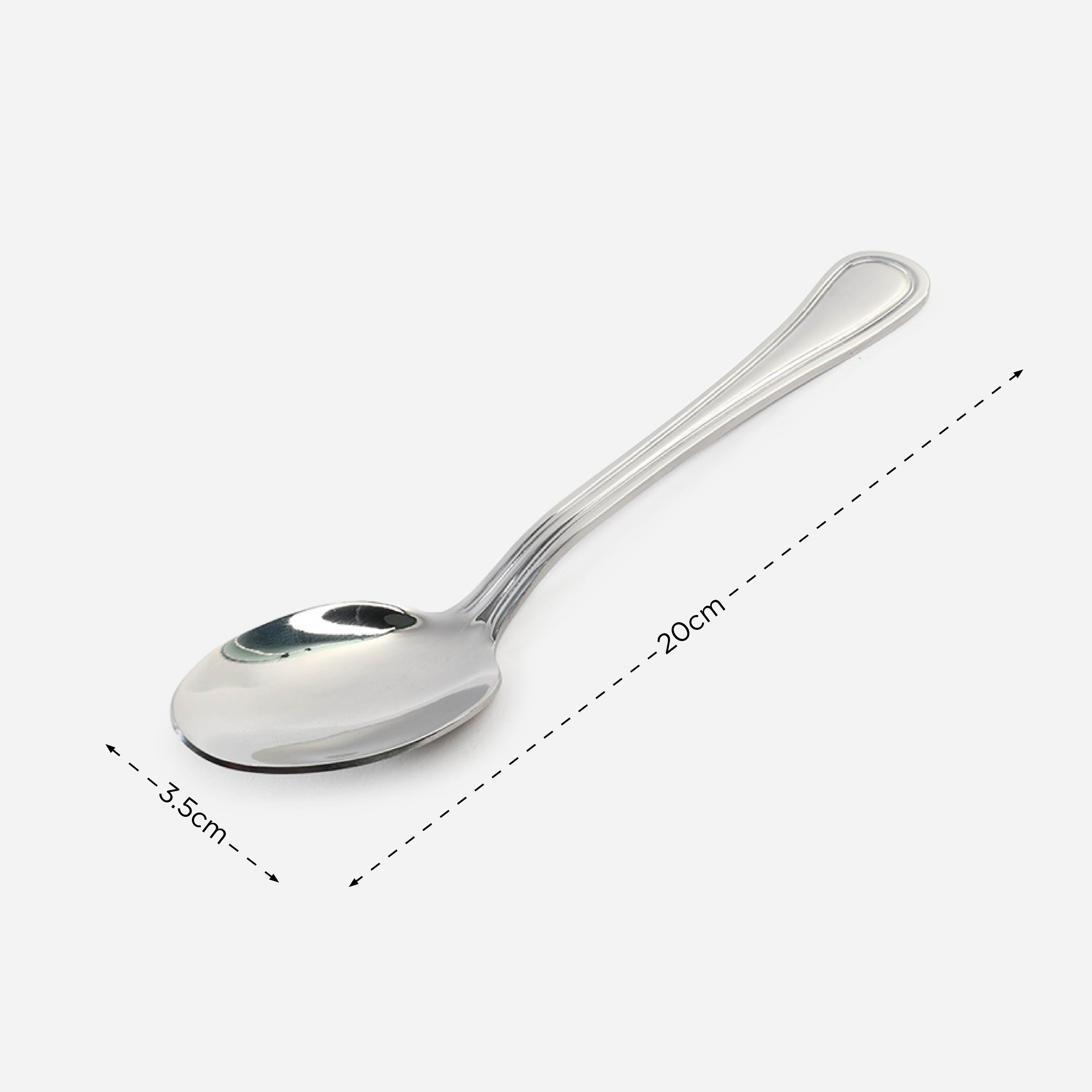 Eurochef Set of 4 Dinner Spoon V21 - Silver