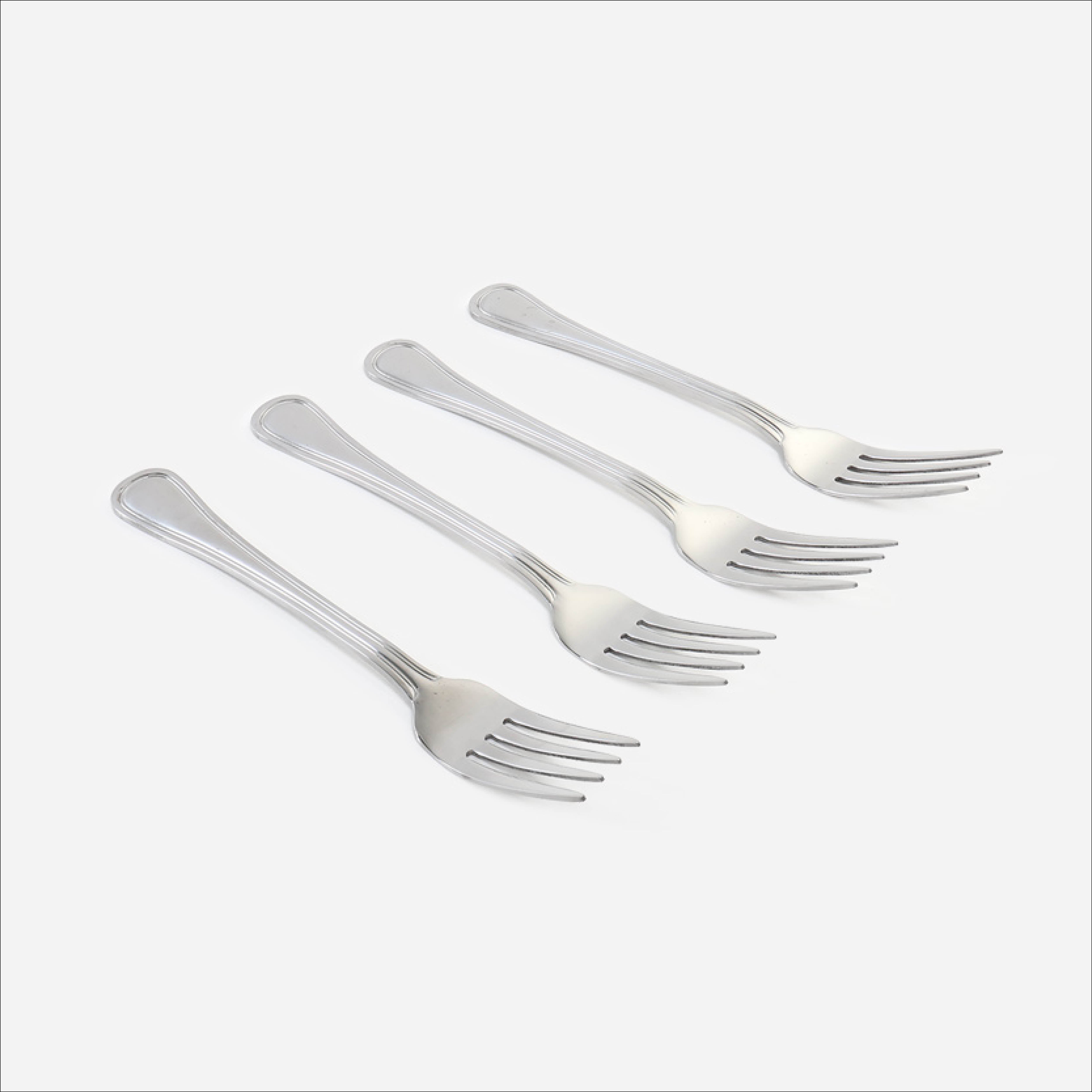 Eurochef Set of 4 Dinner Fork V22 - Silver