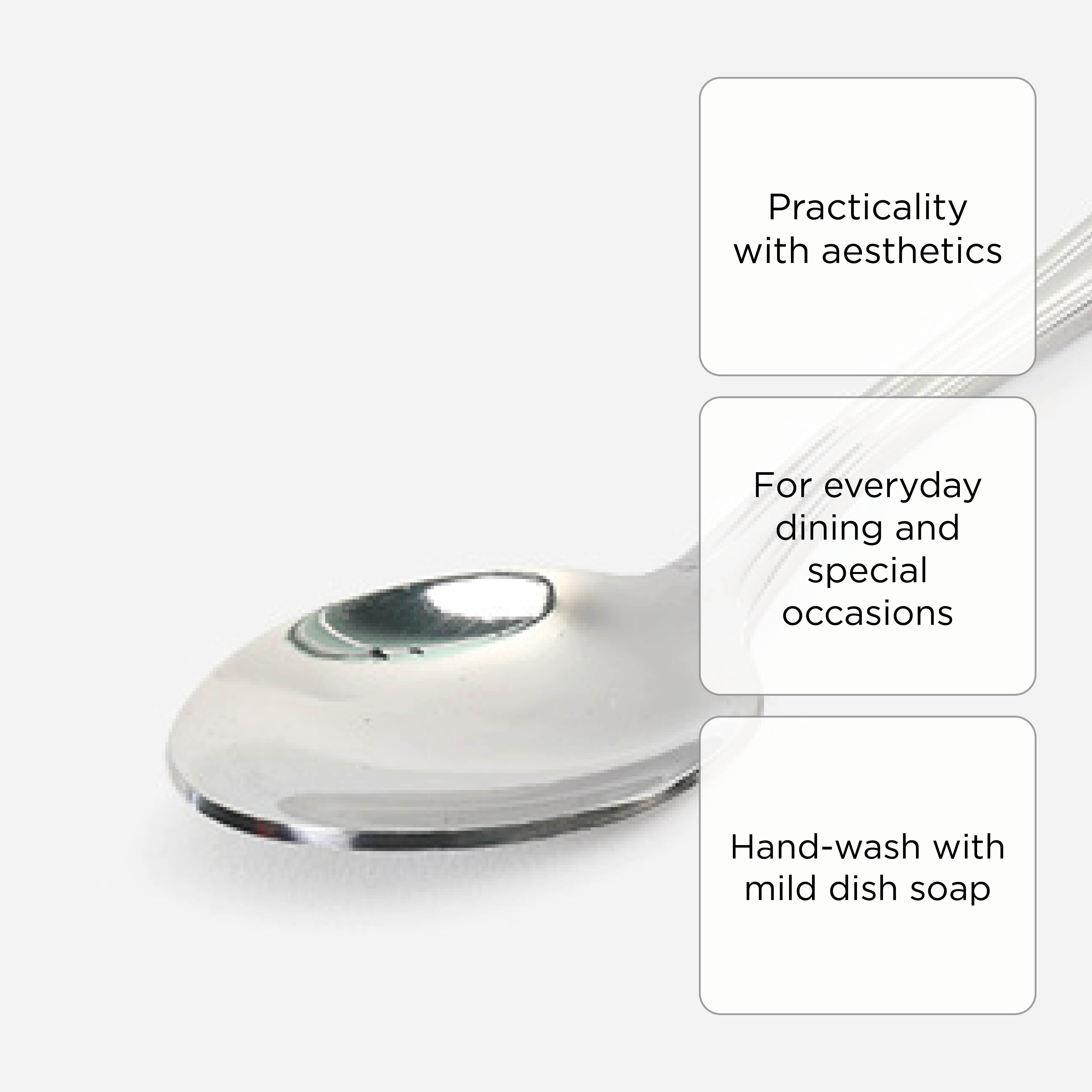 Eurochef Set of 4 Dinner Teaspoon V24 - Silver