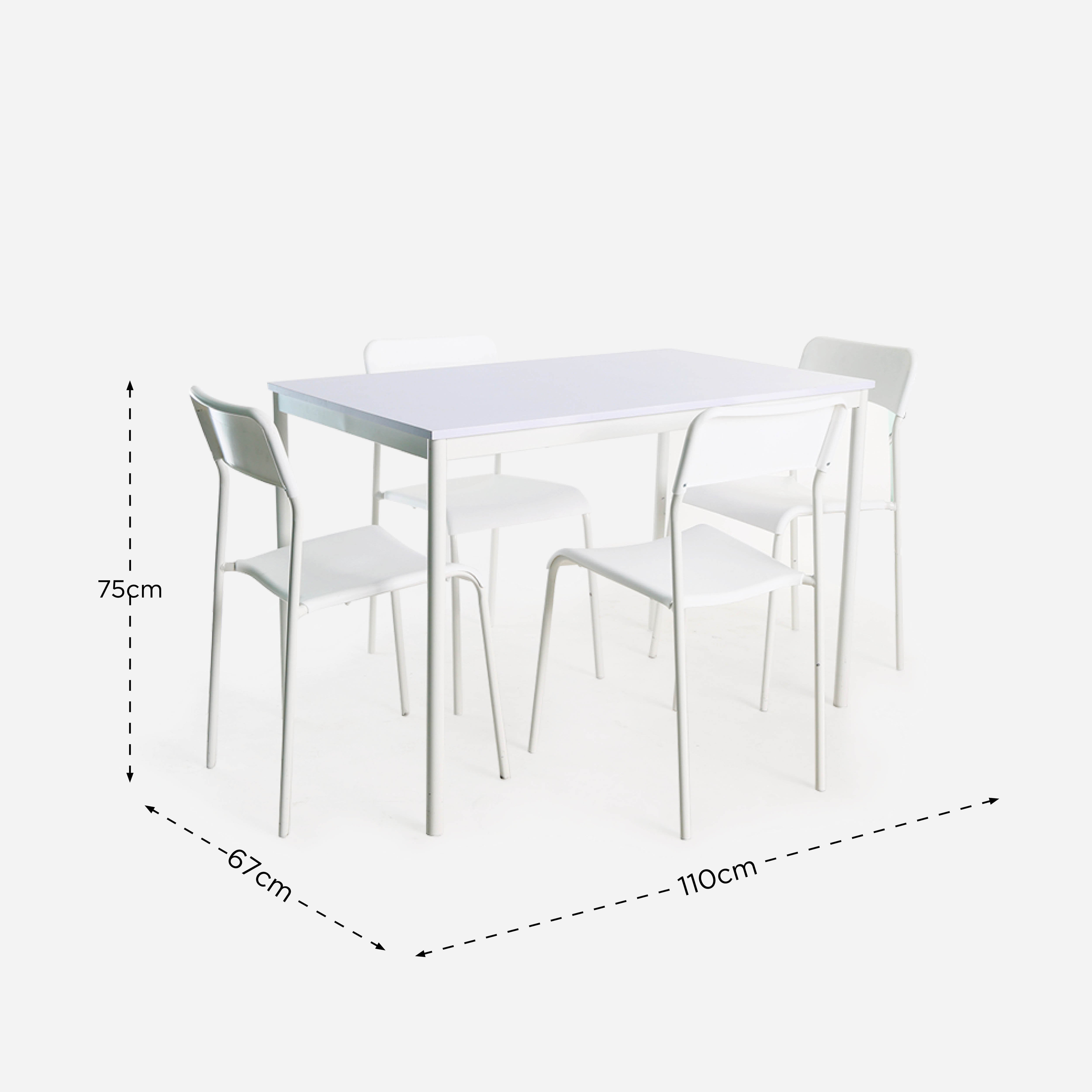 Yori 4-Seater Chiyo Dining Set  - White