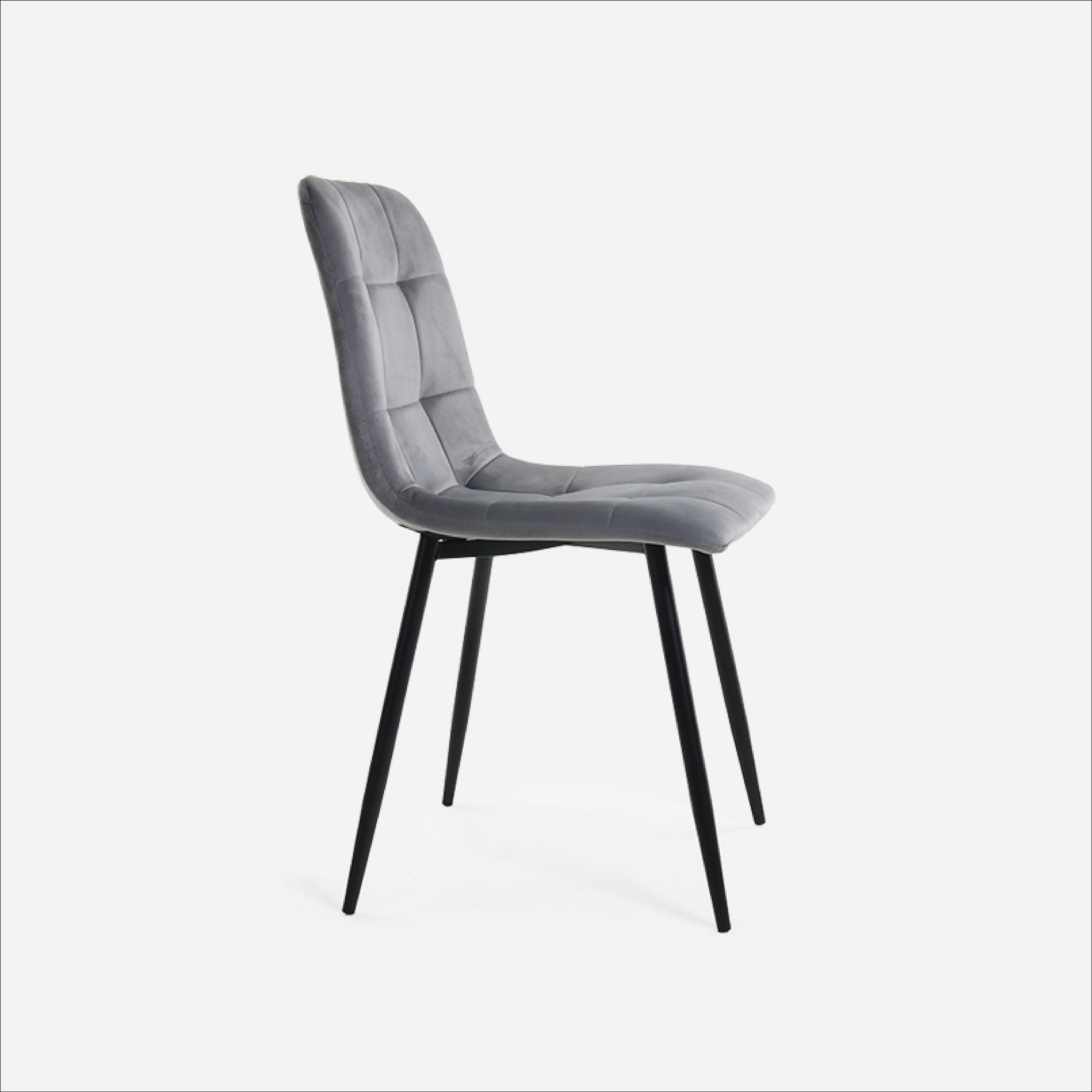 Malta Dining Chair Velvet MLM-181548 - Light Gray