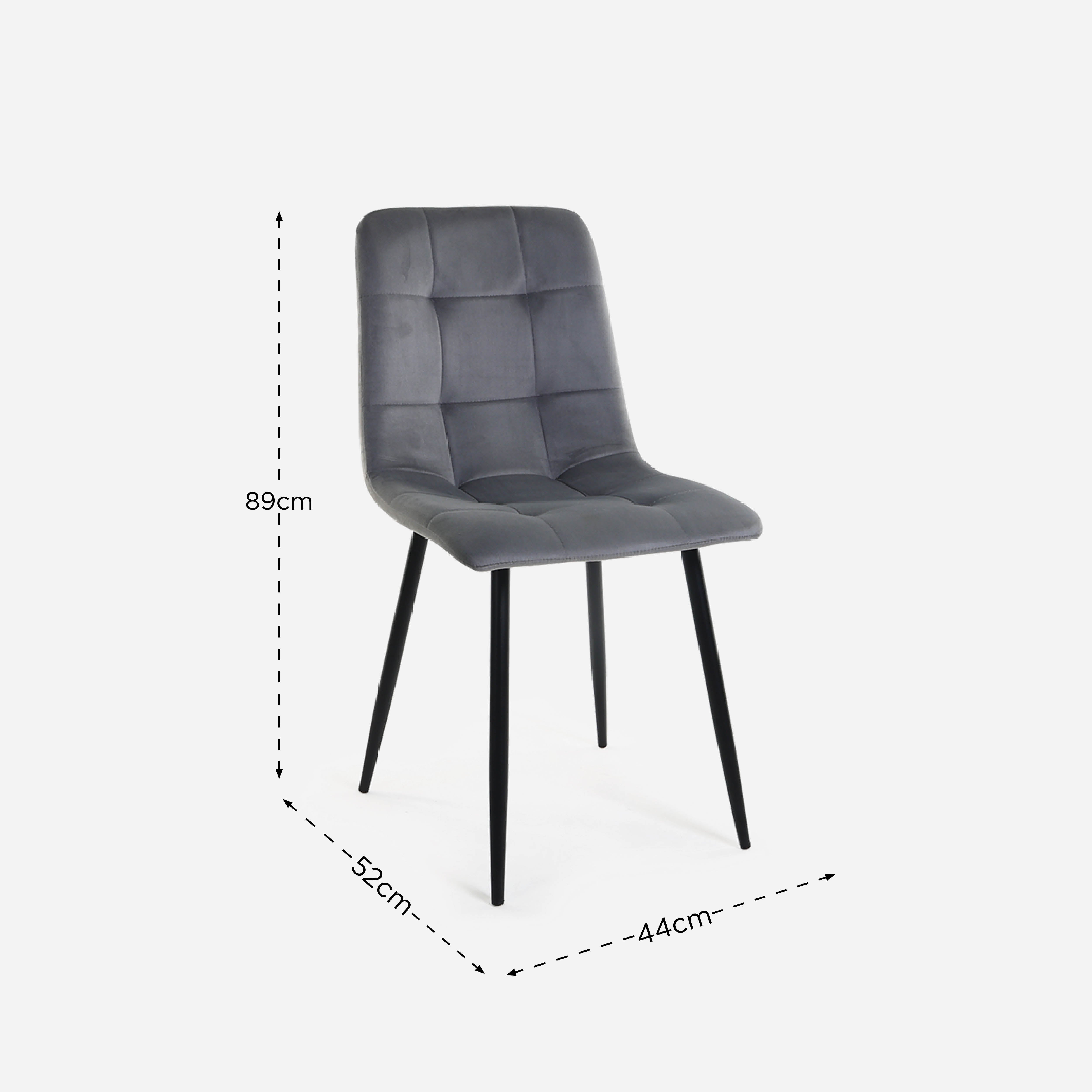 Malta Dining Chair Velvet MLM-181548 - Light Gray