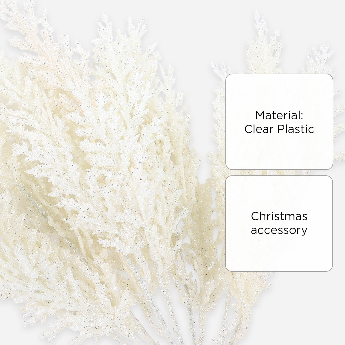 SM Home  Christmas Matt Painted Leave Pick - White