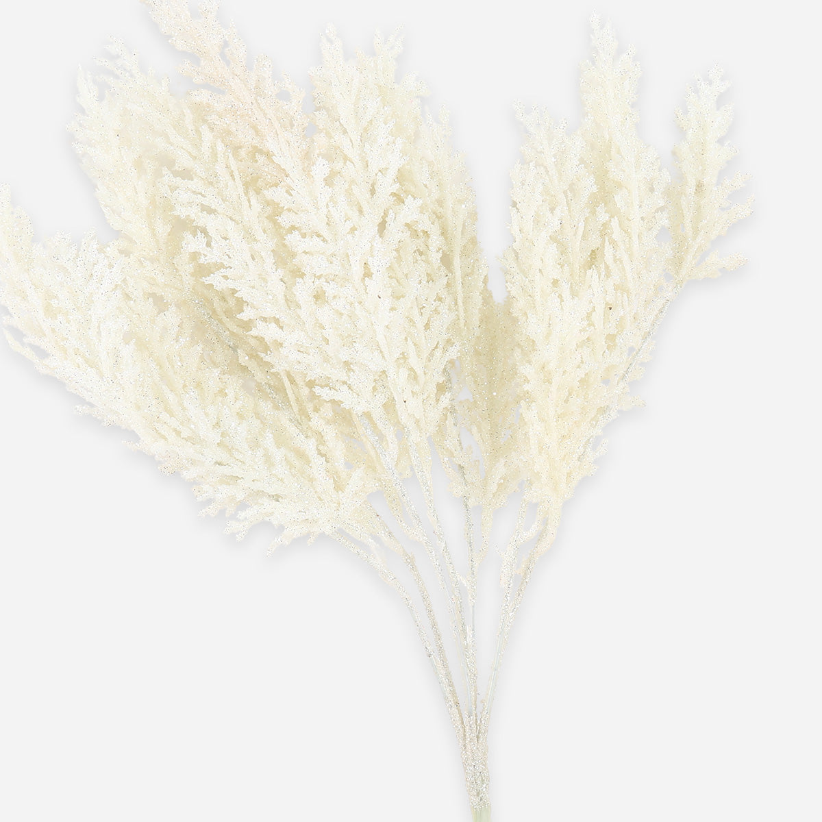 SM Home  Christmas Matt Painted Leave Pick - White