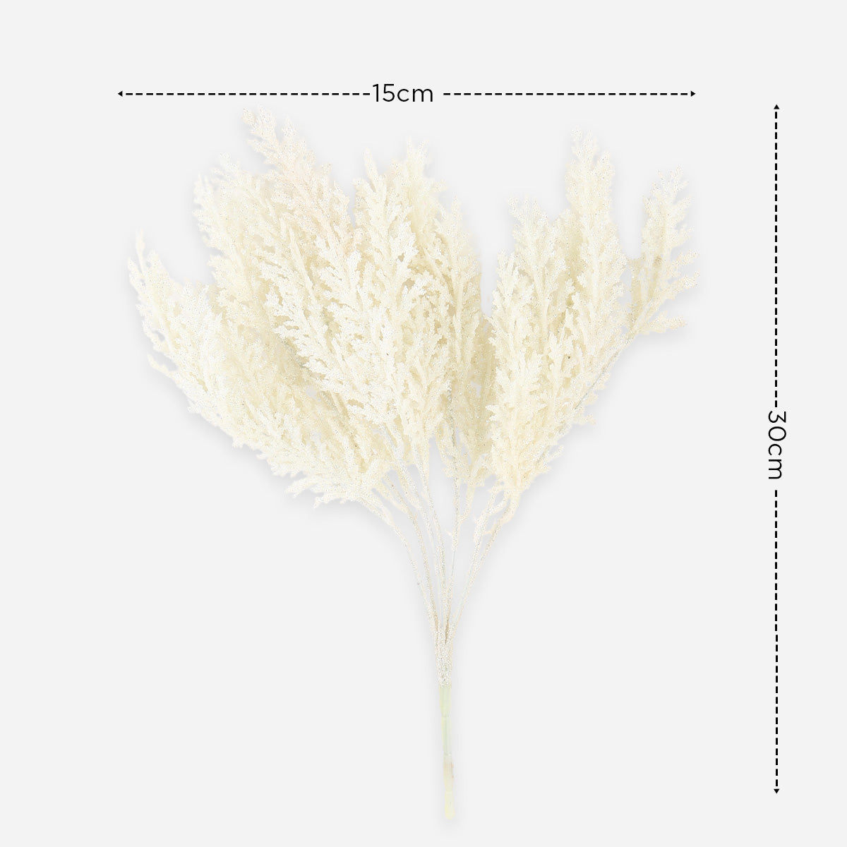 SM Home  Christmas Matt Painted Leave Pick - White