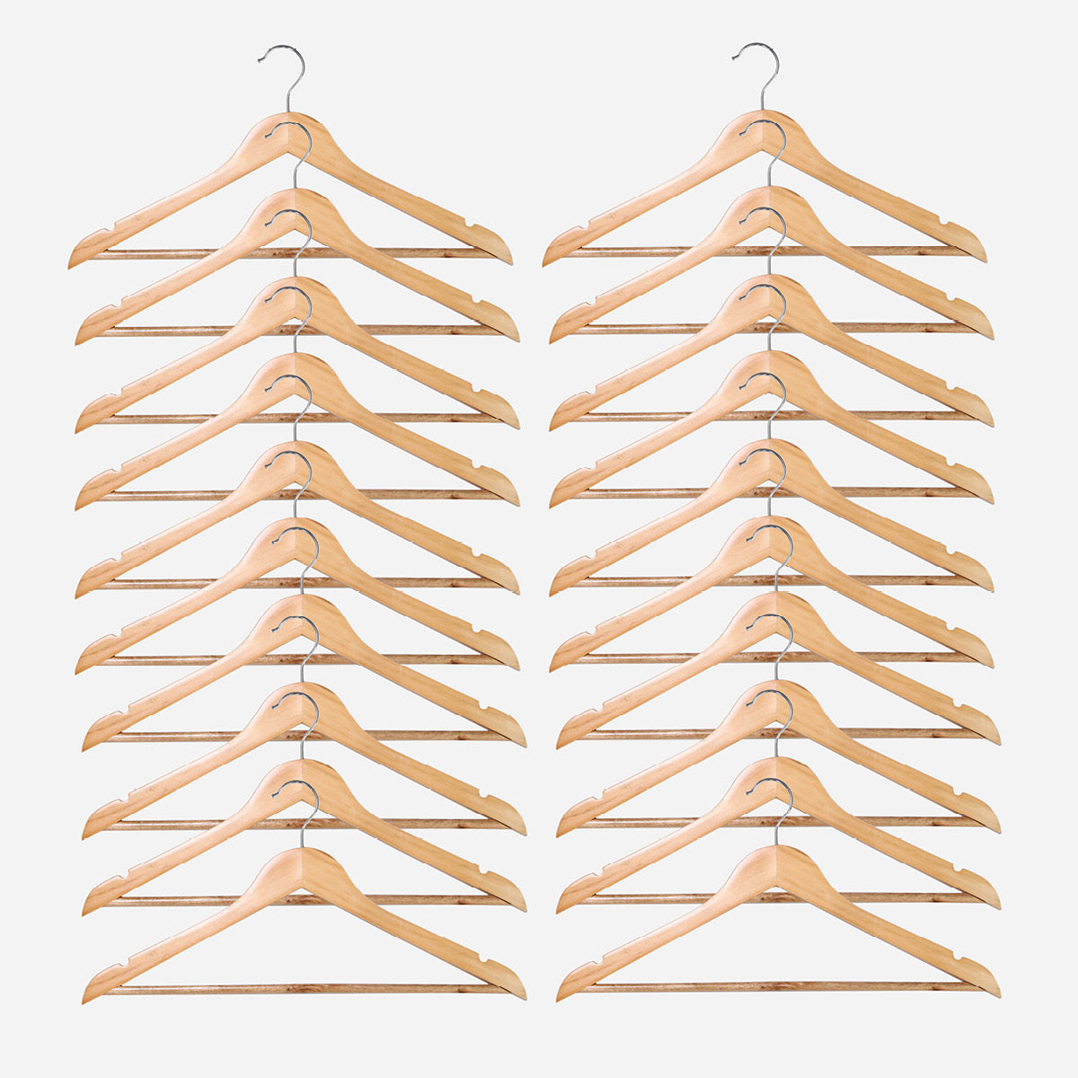 Hosh 20-Pieces Wooden Hanger With Notches EMW2004
