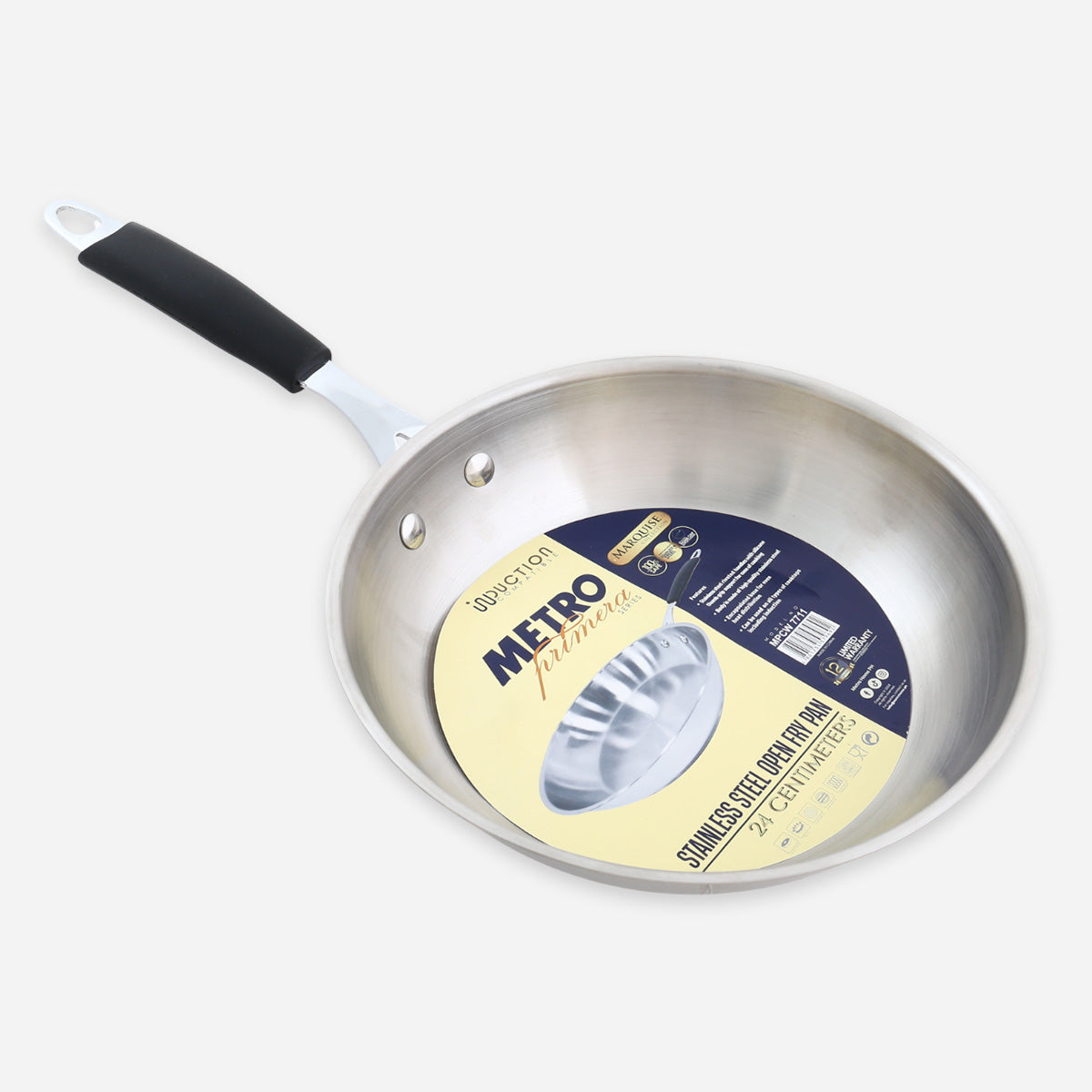 Metro Stainless Steel Open Frypan - 24cm