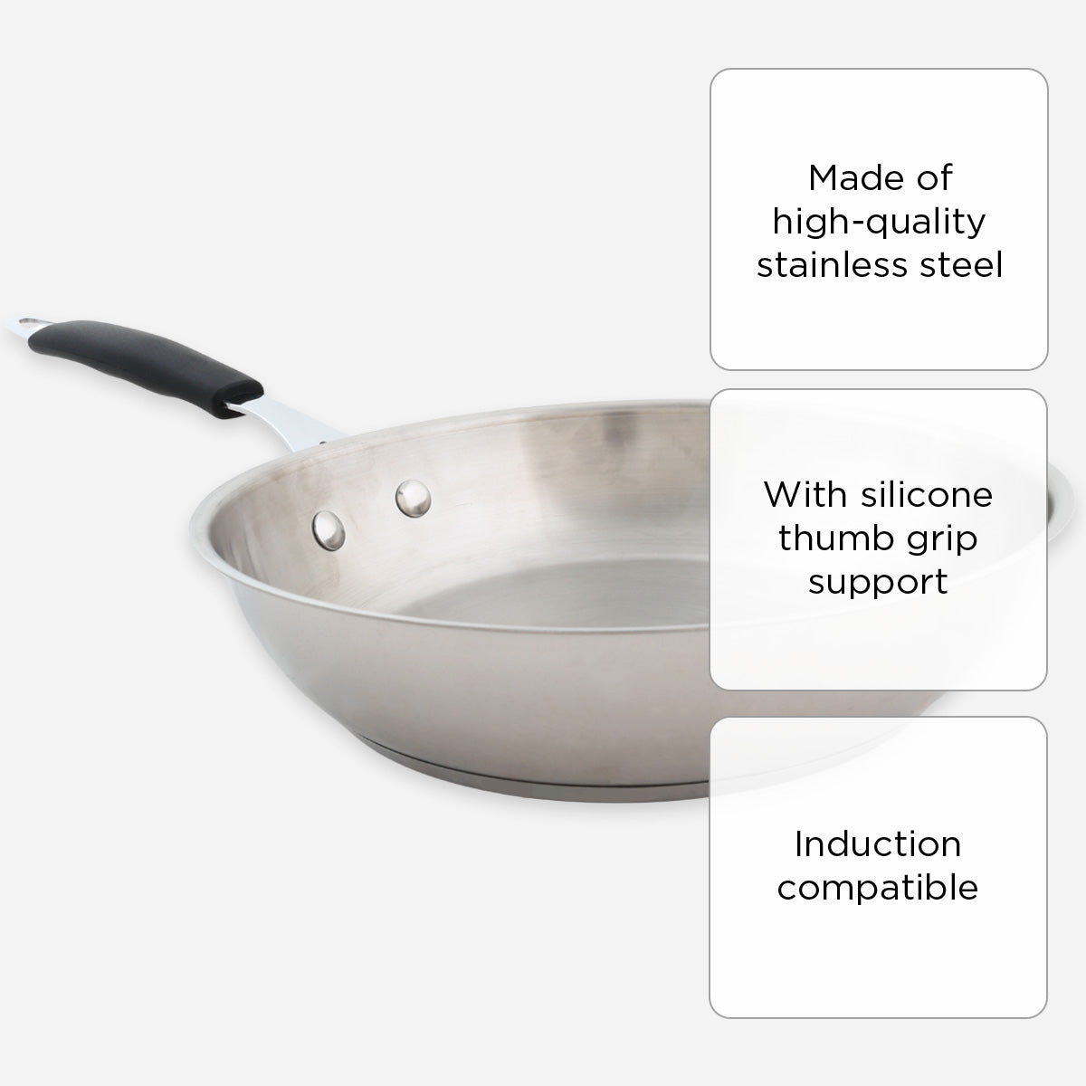 Metro Stainless Steel Open Frypan - 24cm