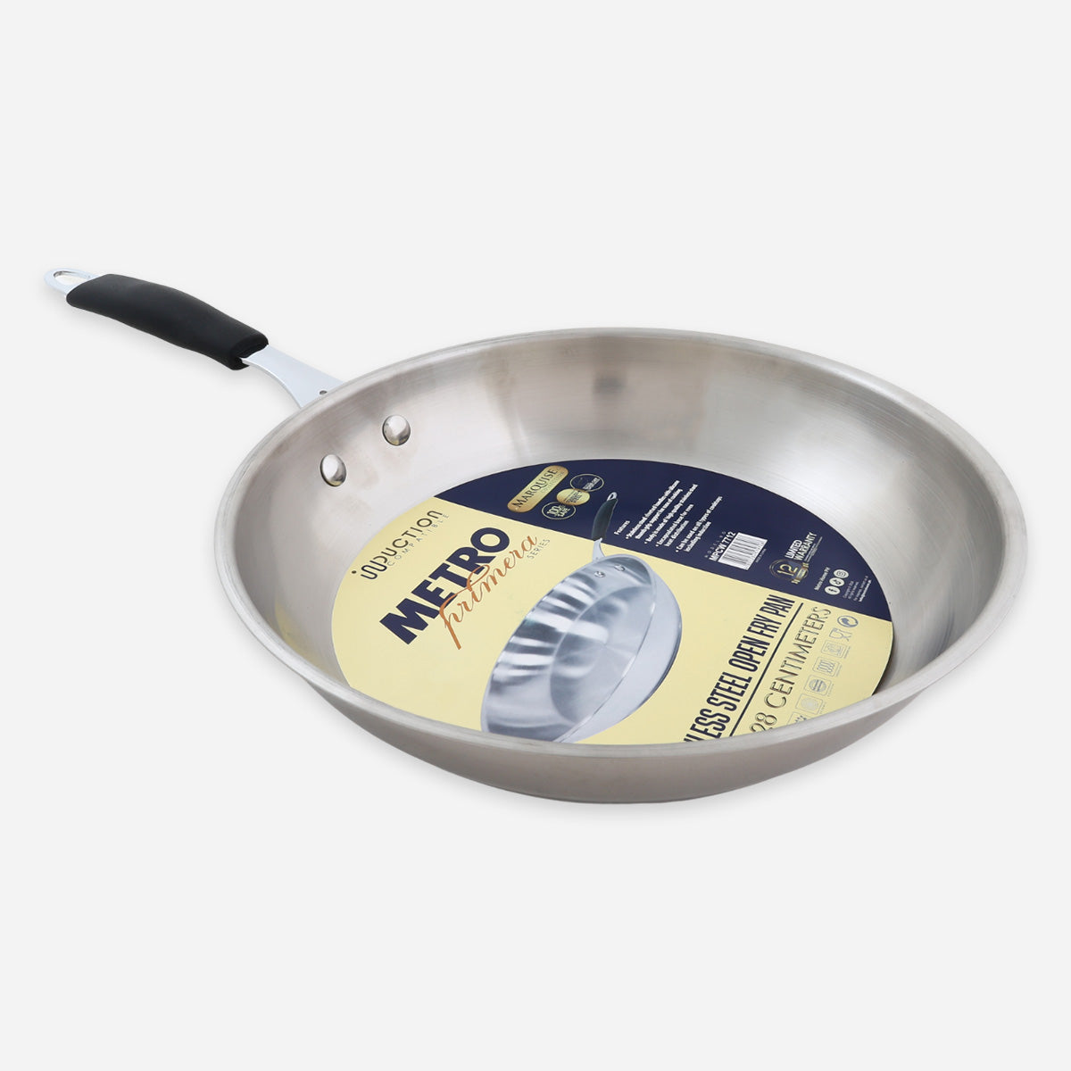 Metro Stainless Steel Open Frypan - 28cm