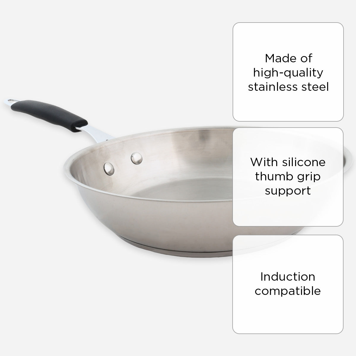 Metro Stainless Steel Open Frypan - 28cm