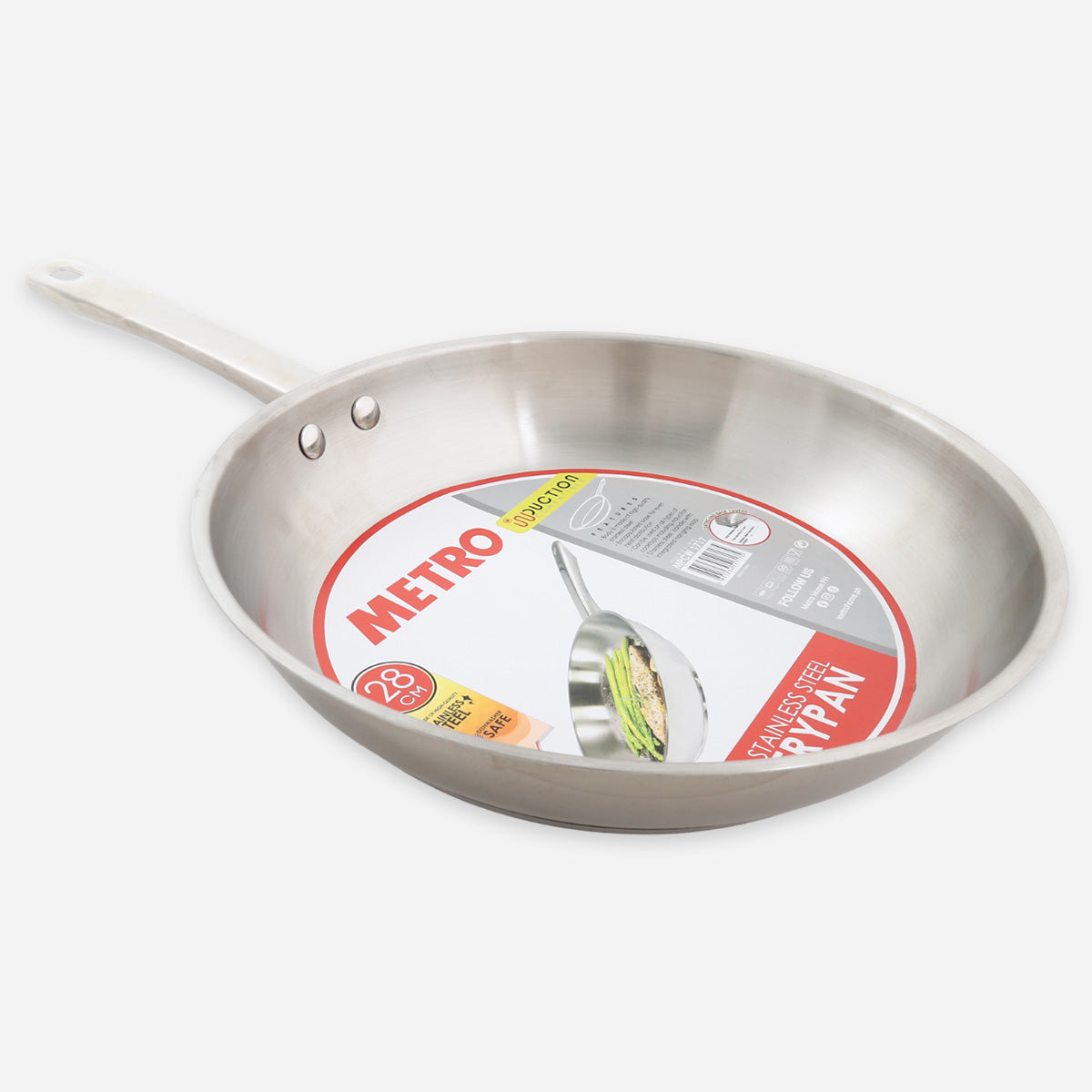 Metro Stainless Steel Open Frypan - 28cm