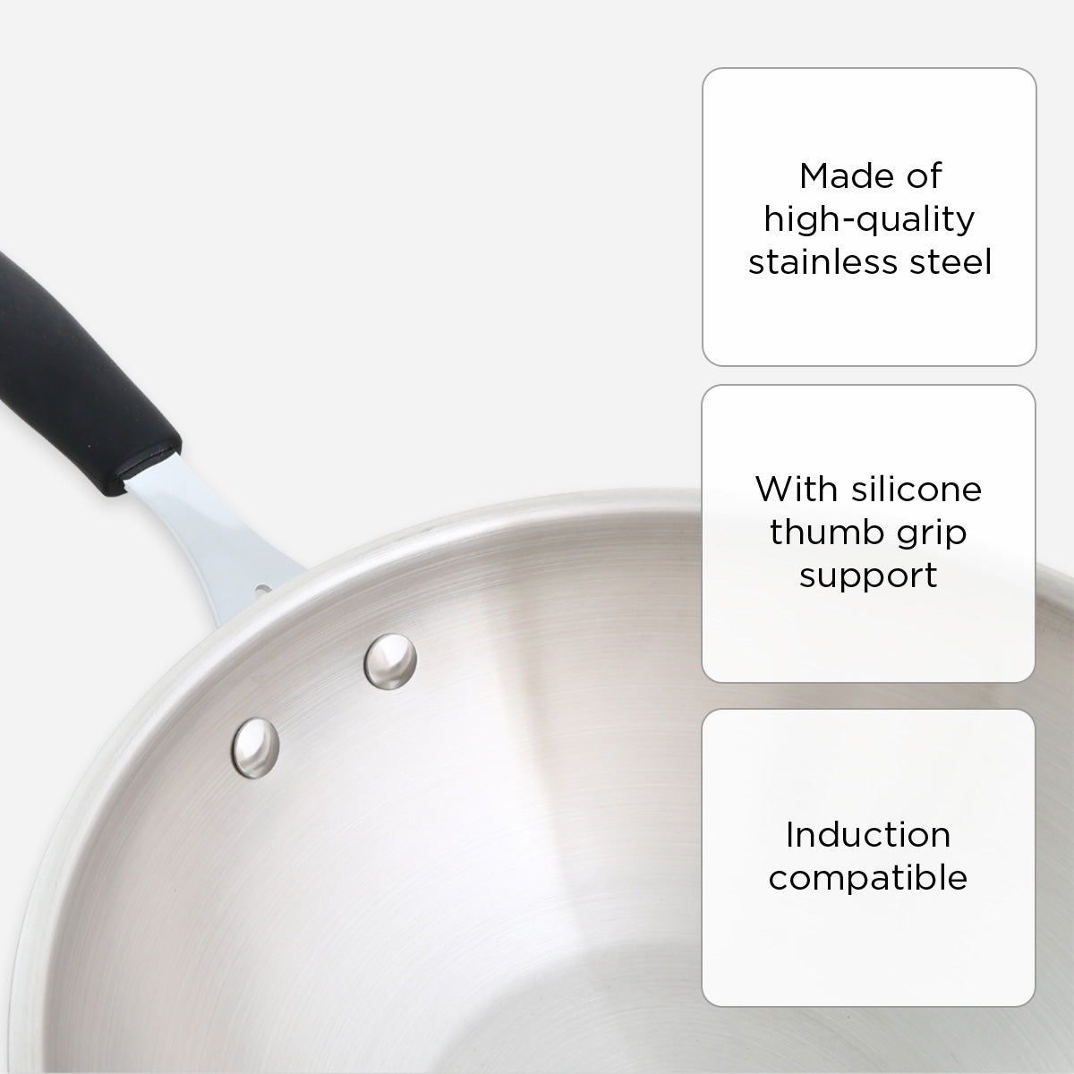 Metro Stainless Steel Chinese Wok with Glass Lid