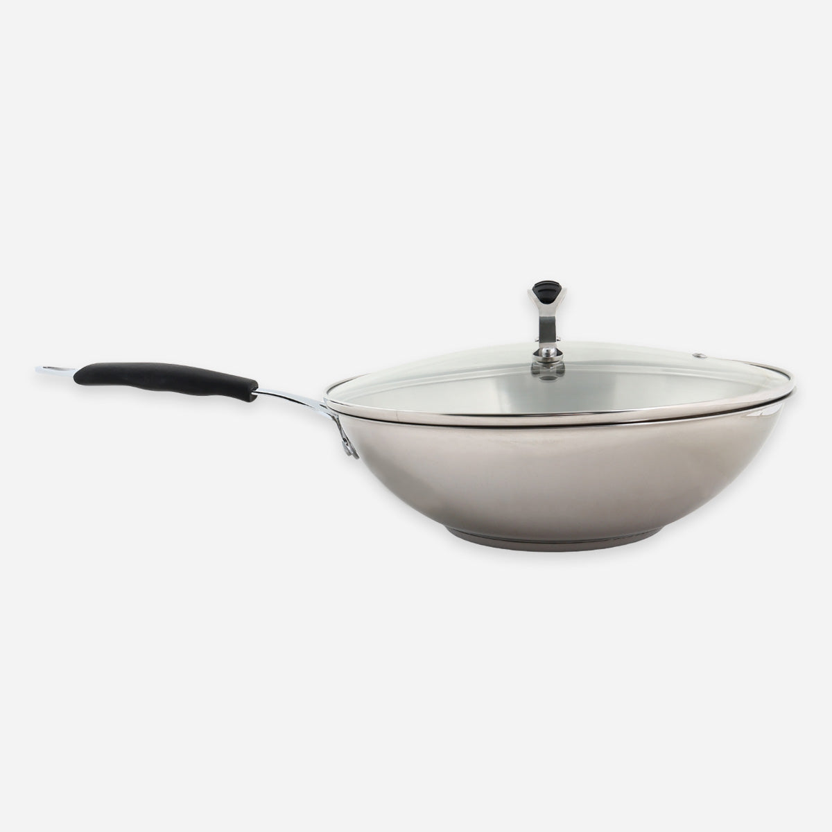Metro Stainless Steel Chinese Wok with Glass Lid