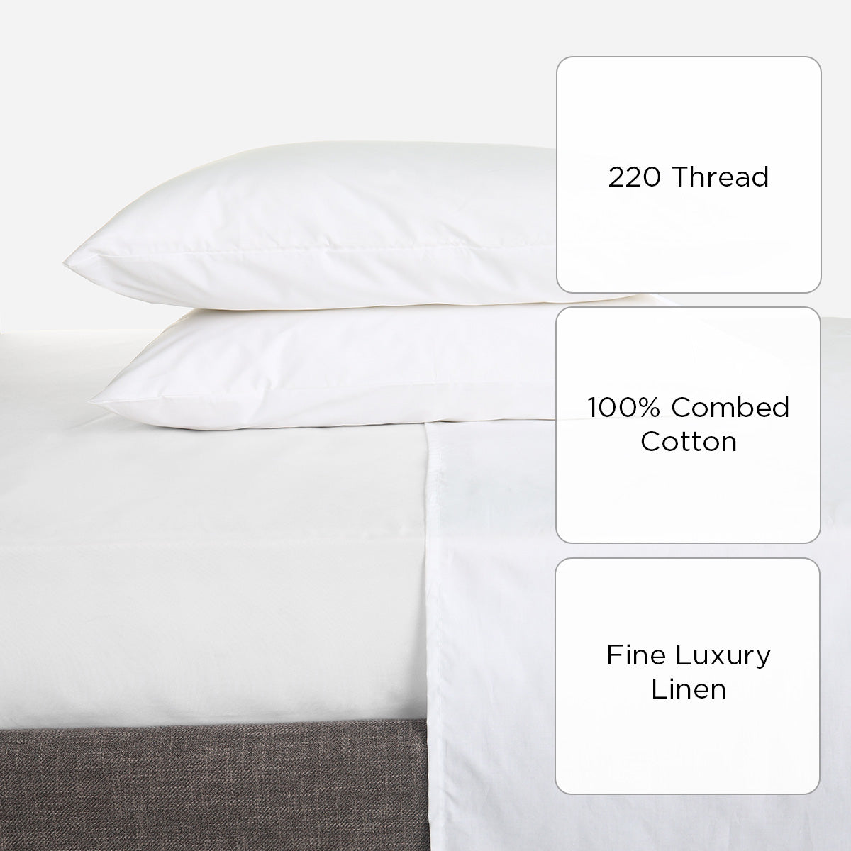Family Home 4-Piece Hotel Living Bedsheet Set  (White) - Twin