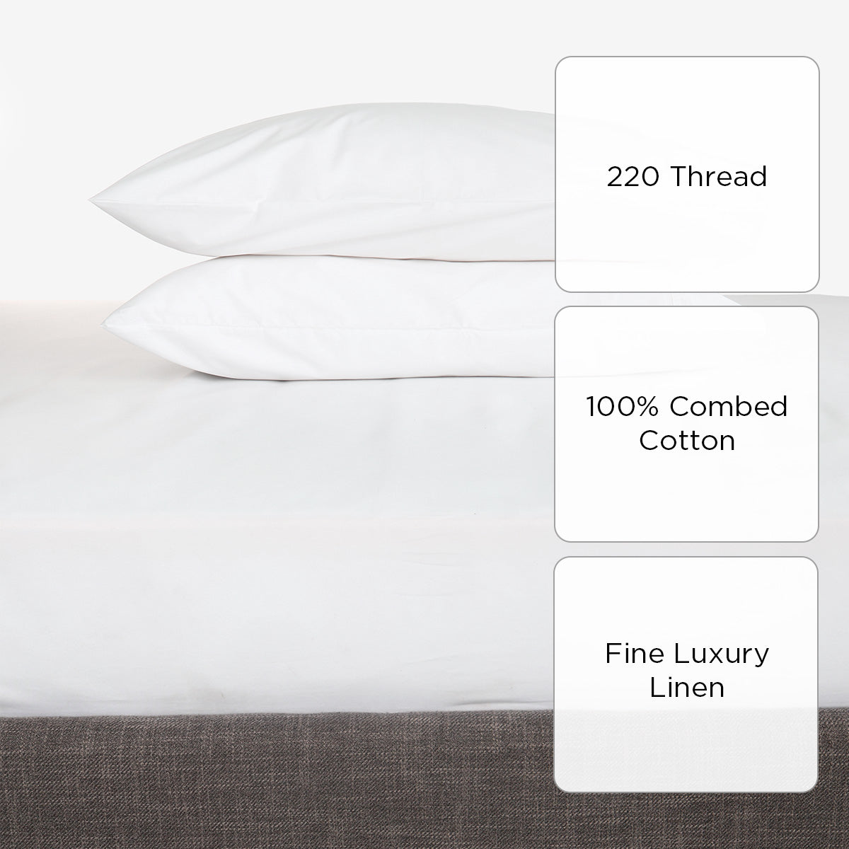 Family Home 3-Piece Hotel Living Bedsheet Set (White) - Queen